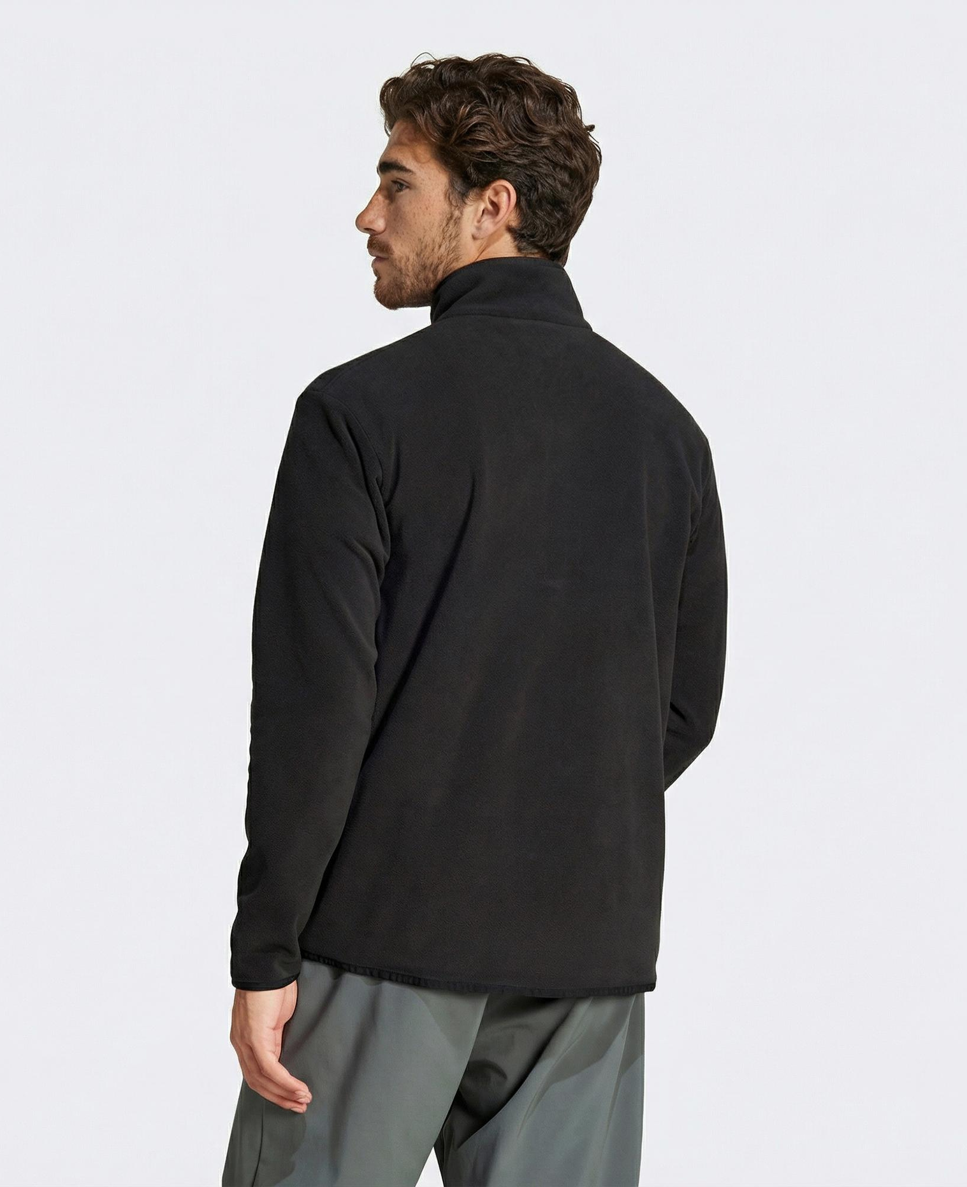 adidas Mountain Essentials Full-Zip Fleece Erkek Siyah Sweatshirt