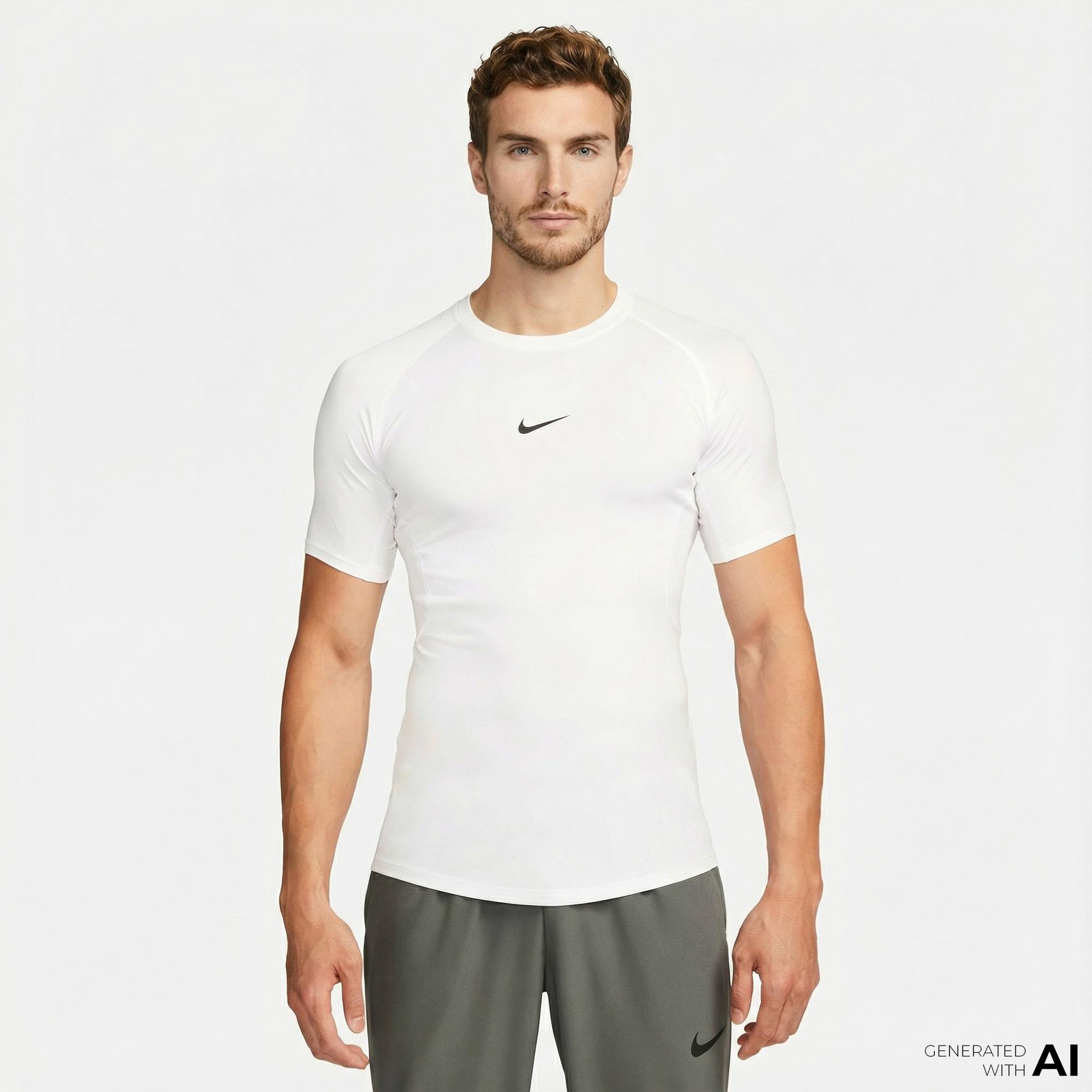 Nike Pro Dri-Fit Erkek Beyaz T-Shirt