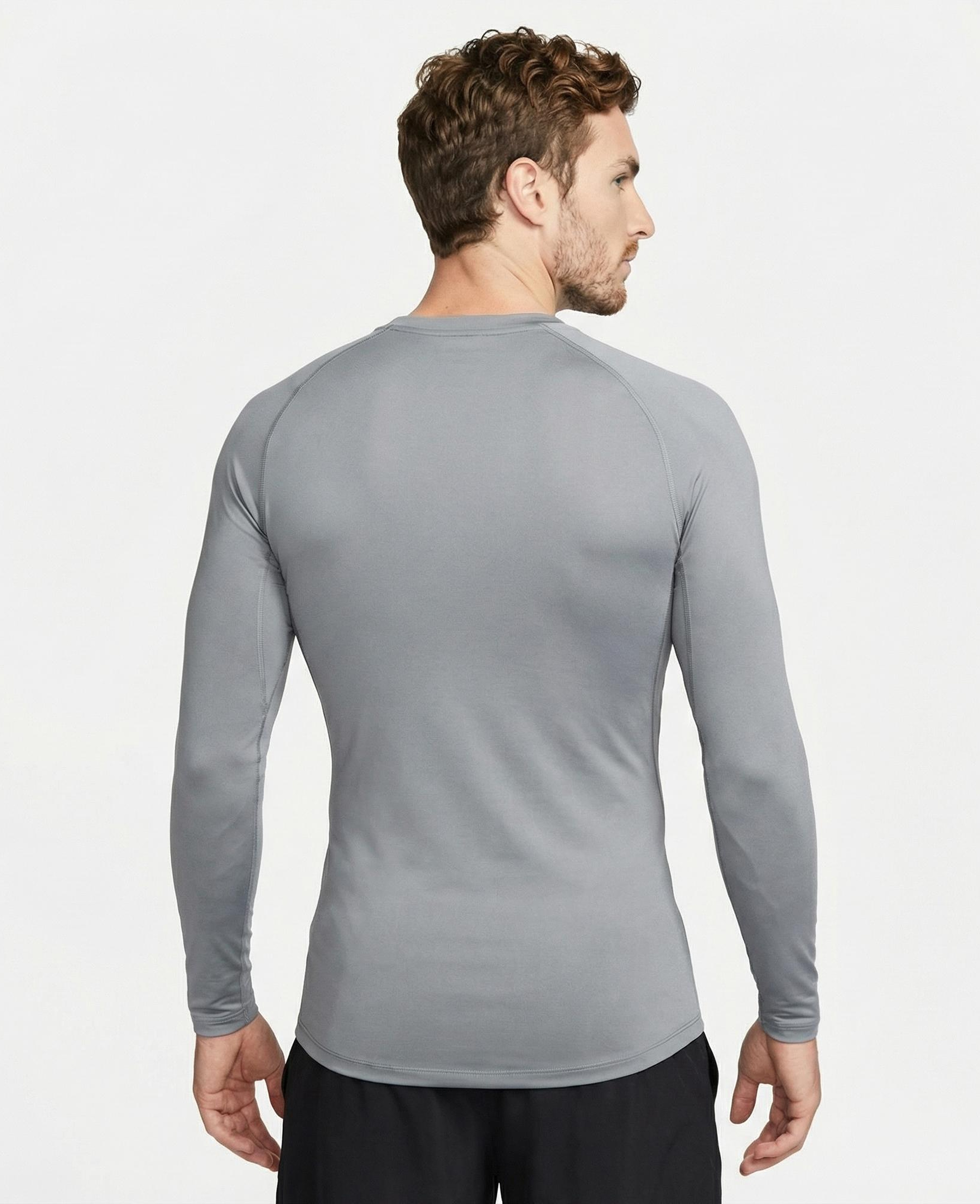 Nike Pro Dri-Fit Top Erkek Gri Uzun Kollu Tişört
