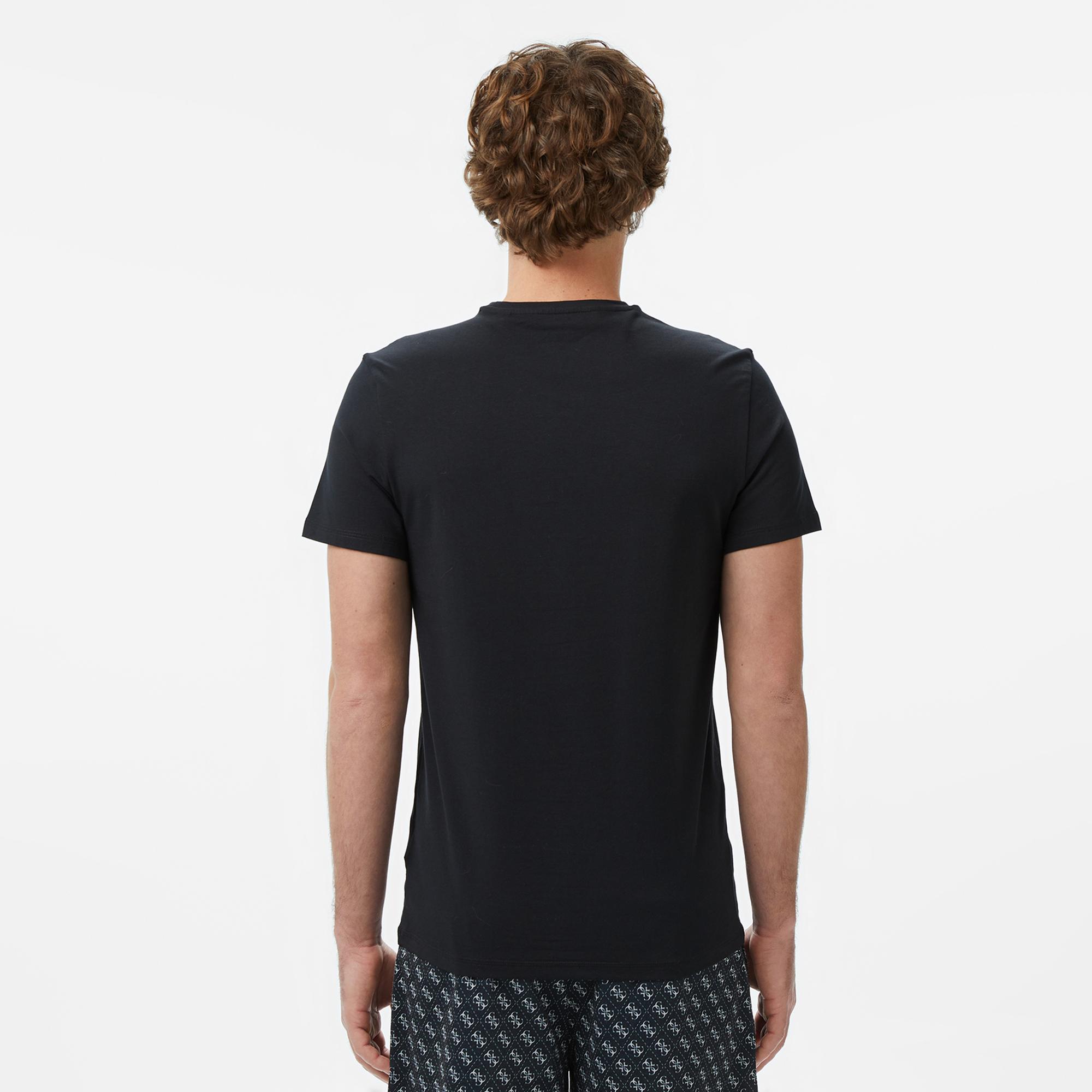 Guess Caleb Erkek Siyah 2'Li T-Shirt