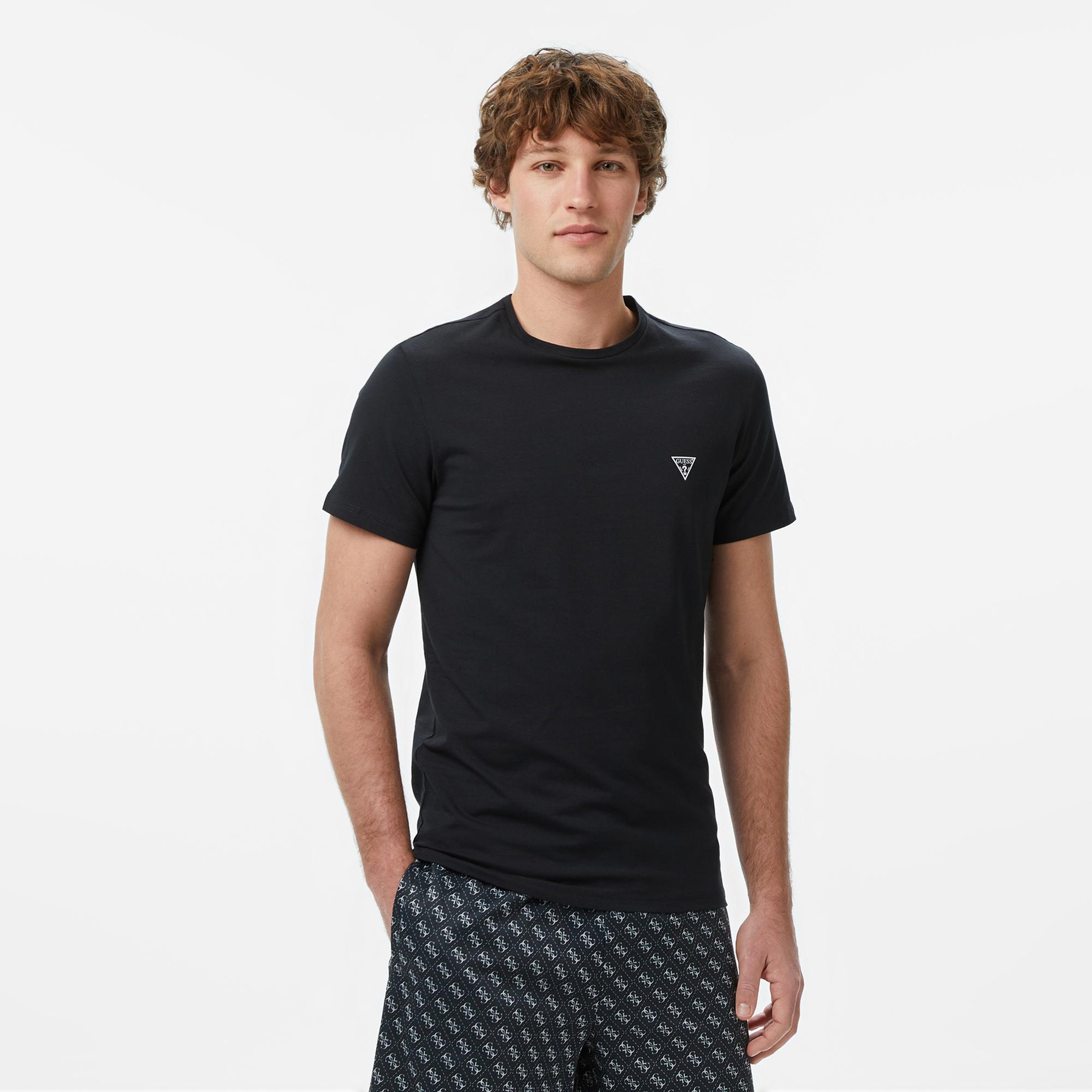 Guess Caleb Erkek Siyah 2'Li T-Shirt