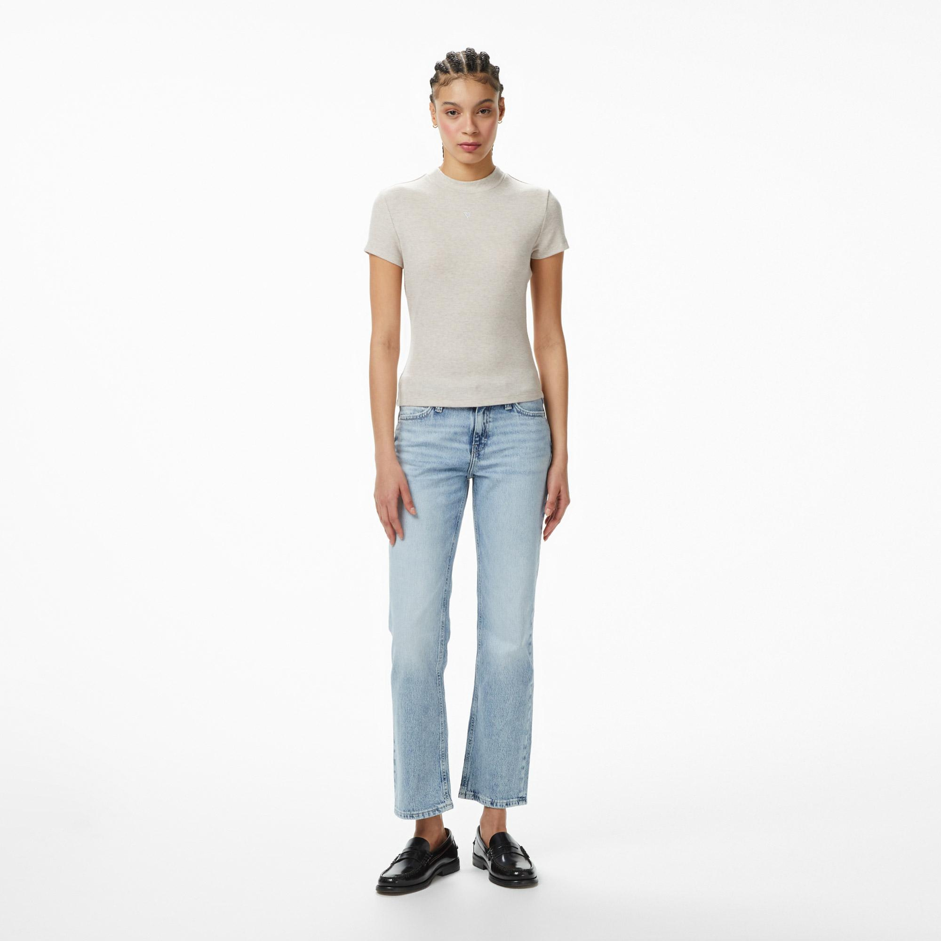 Guess Mock Yün Ipek Karışımlı Top Kadın Mavi T-Shirt
