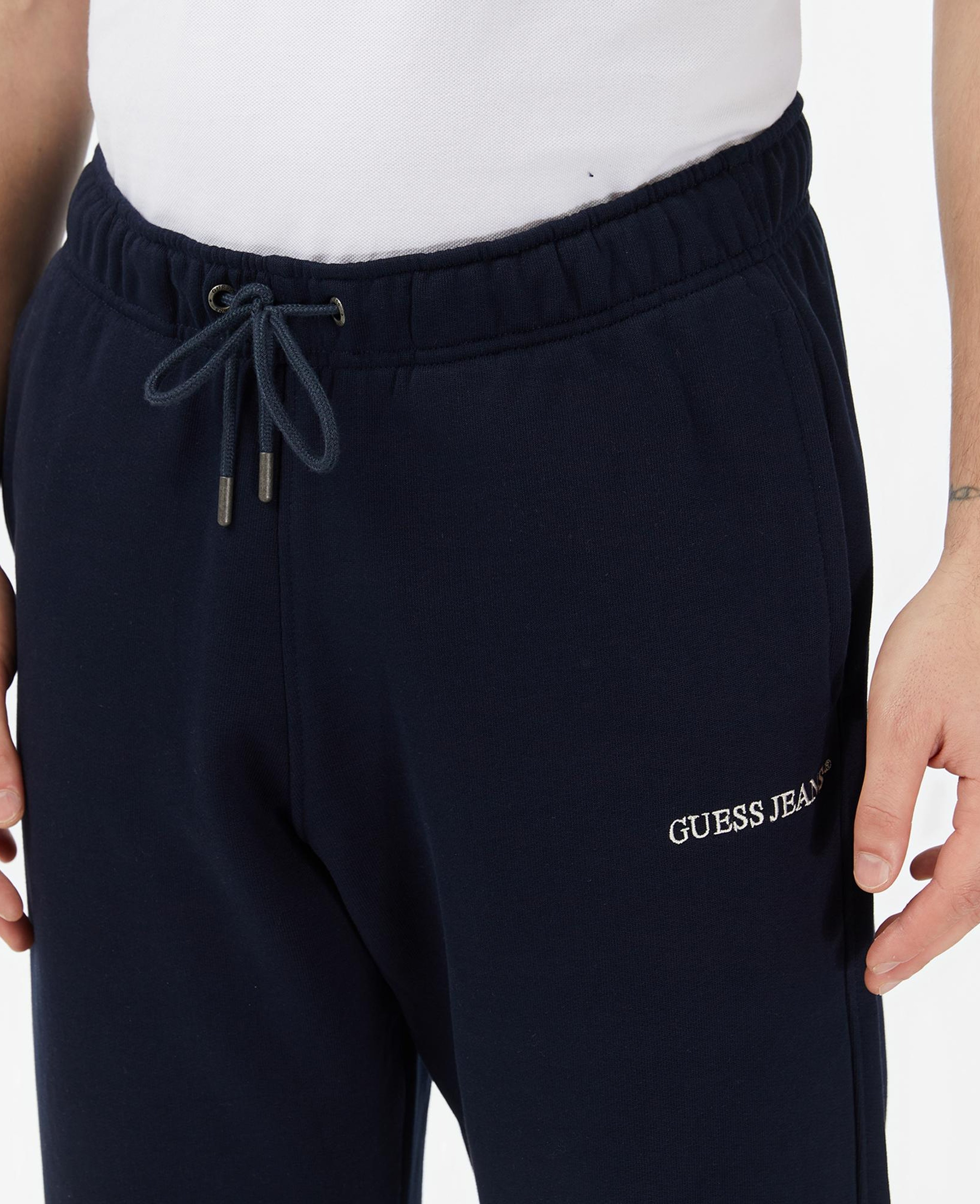 Guess Jeans Terry Regular Fit Erkek Lacivert Eşofman Altı