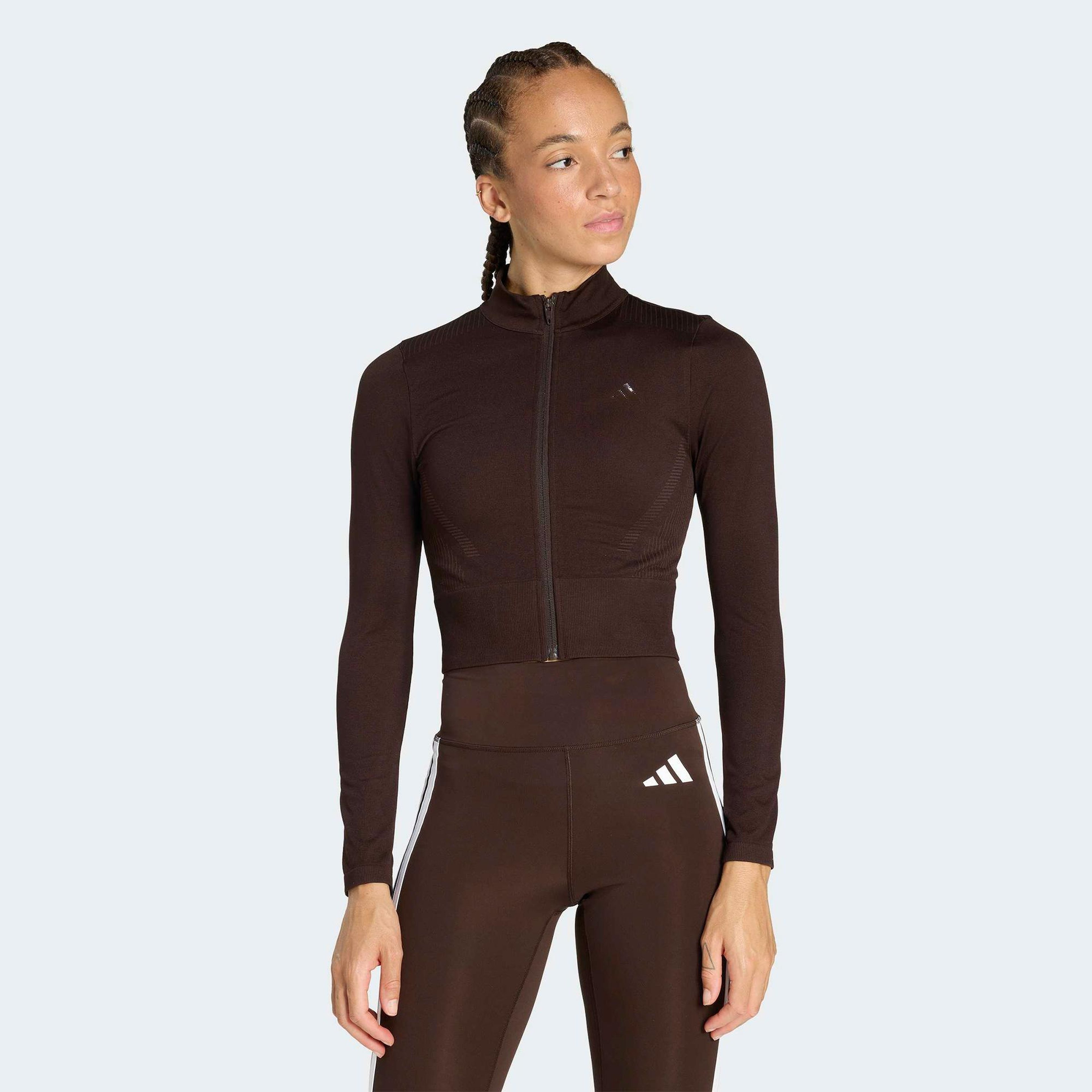 adidas Workout Essentials Kadın Kahverengi Eşofman Üstü