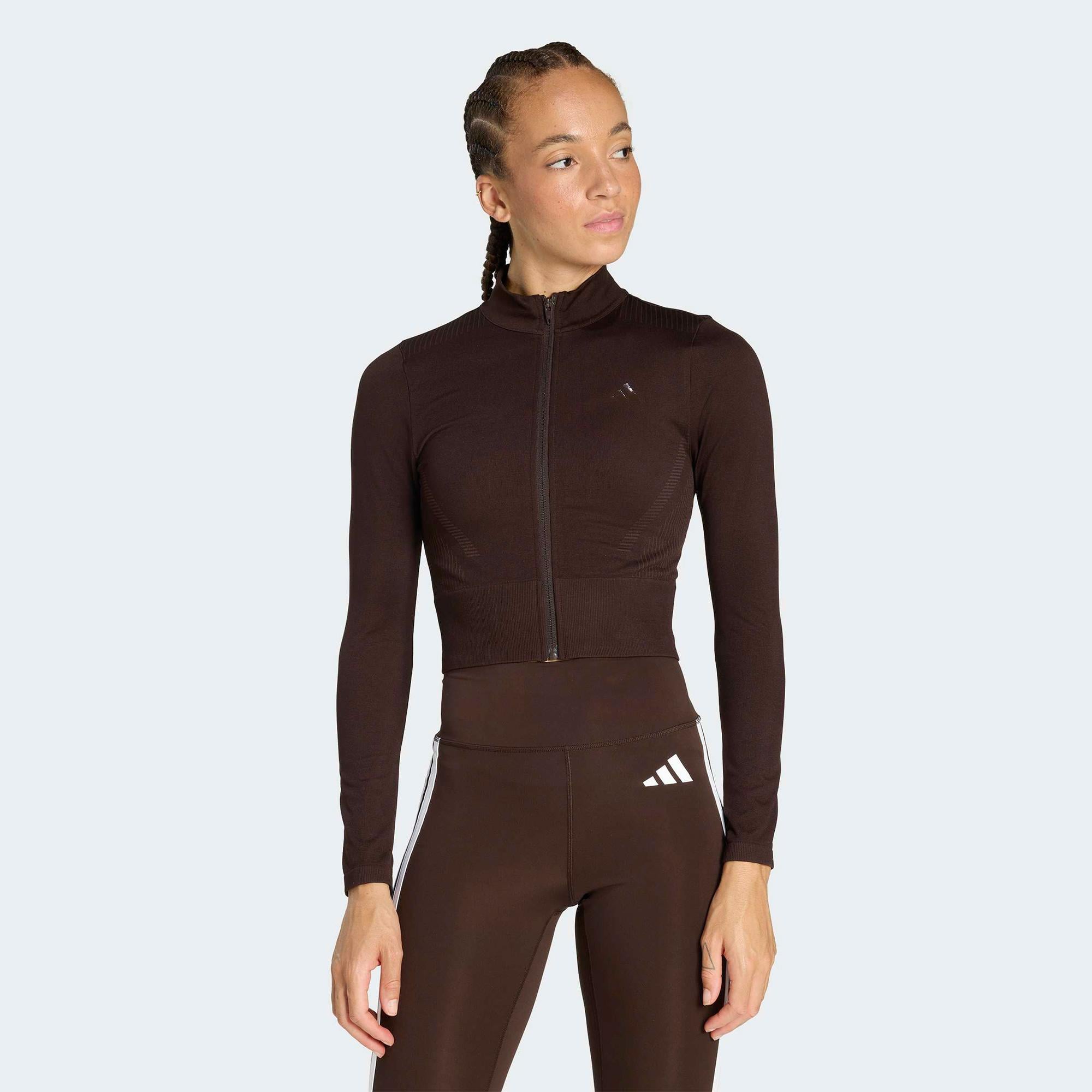 adidas Workout Essentials Kadın Kahverengi Eşofman Üstü