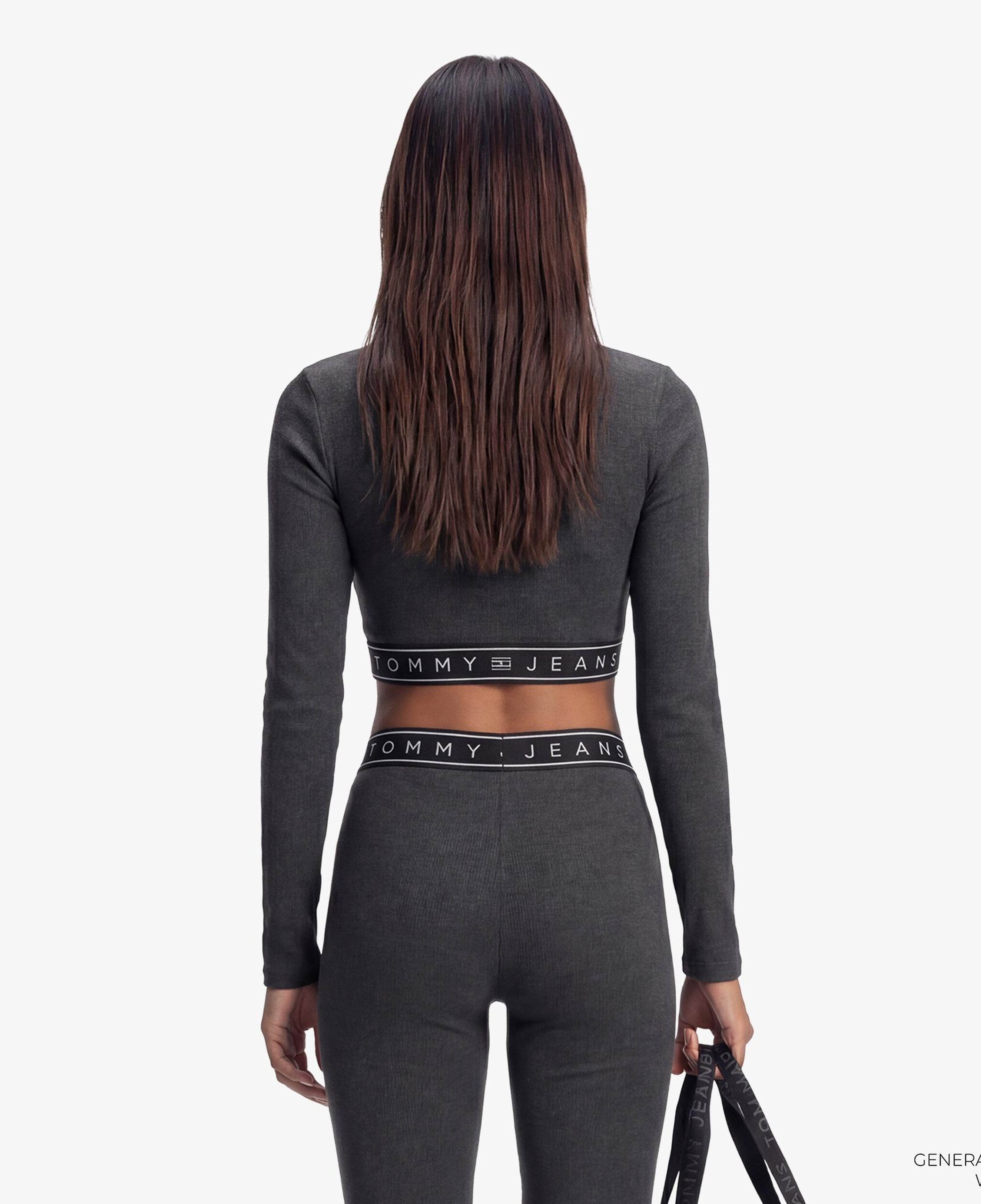 Tommy Hilfiger D3 Kadın Gri Uzun Kollu Crop