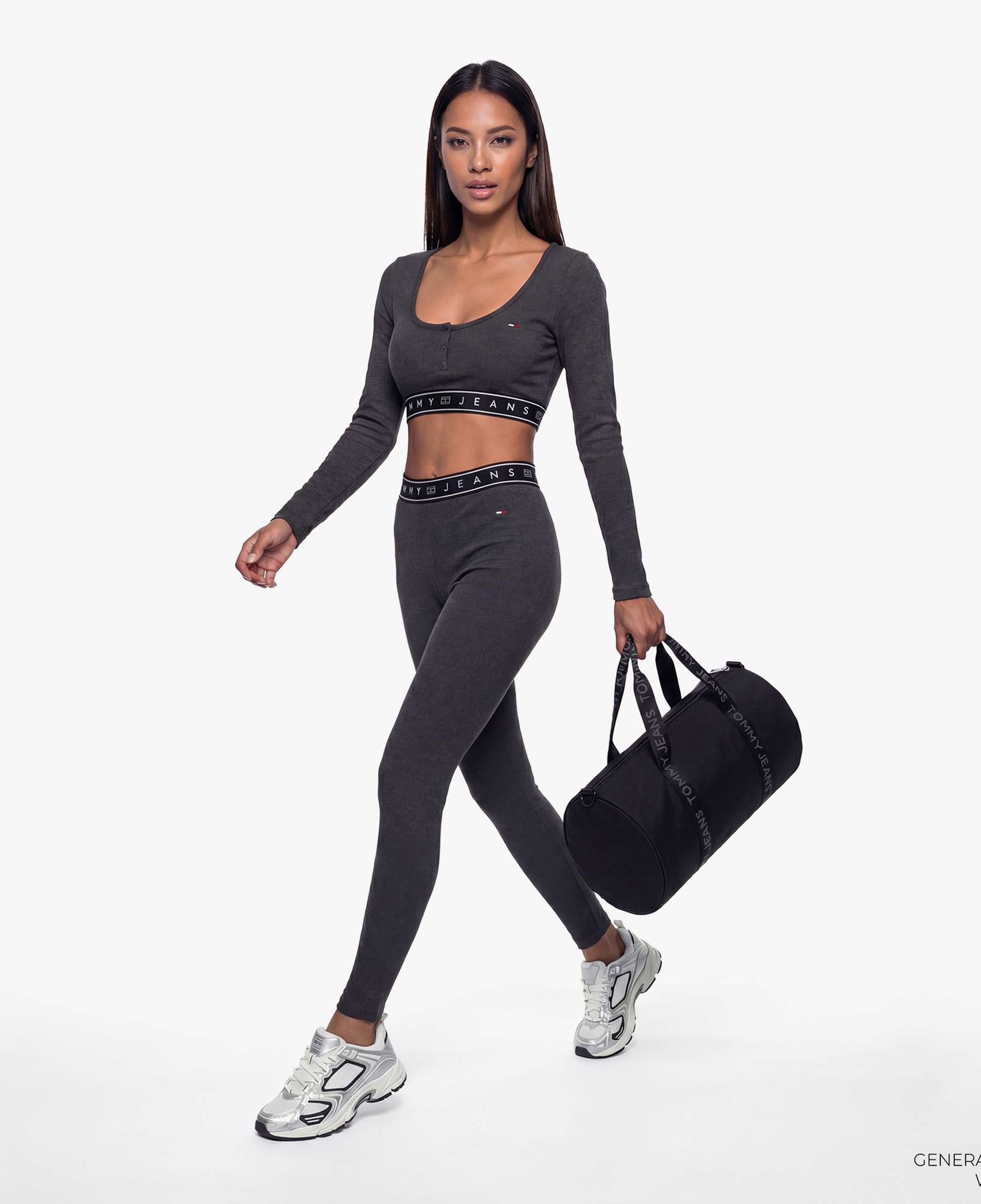 Tommy Hilfiger D3 Kadın Gri Uzun Kollu Crop