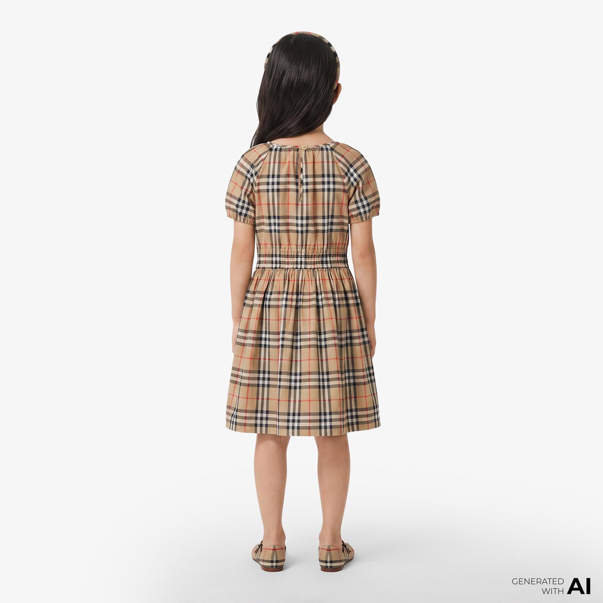 Burberry Rumı Check Çocuk Bej Elbise