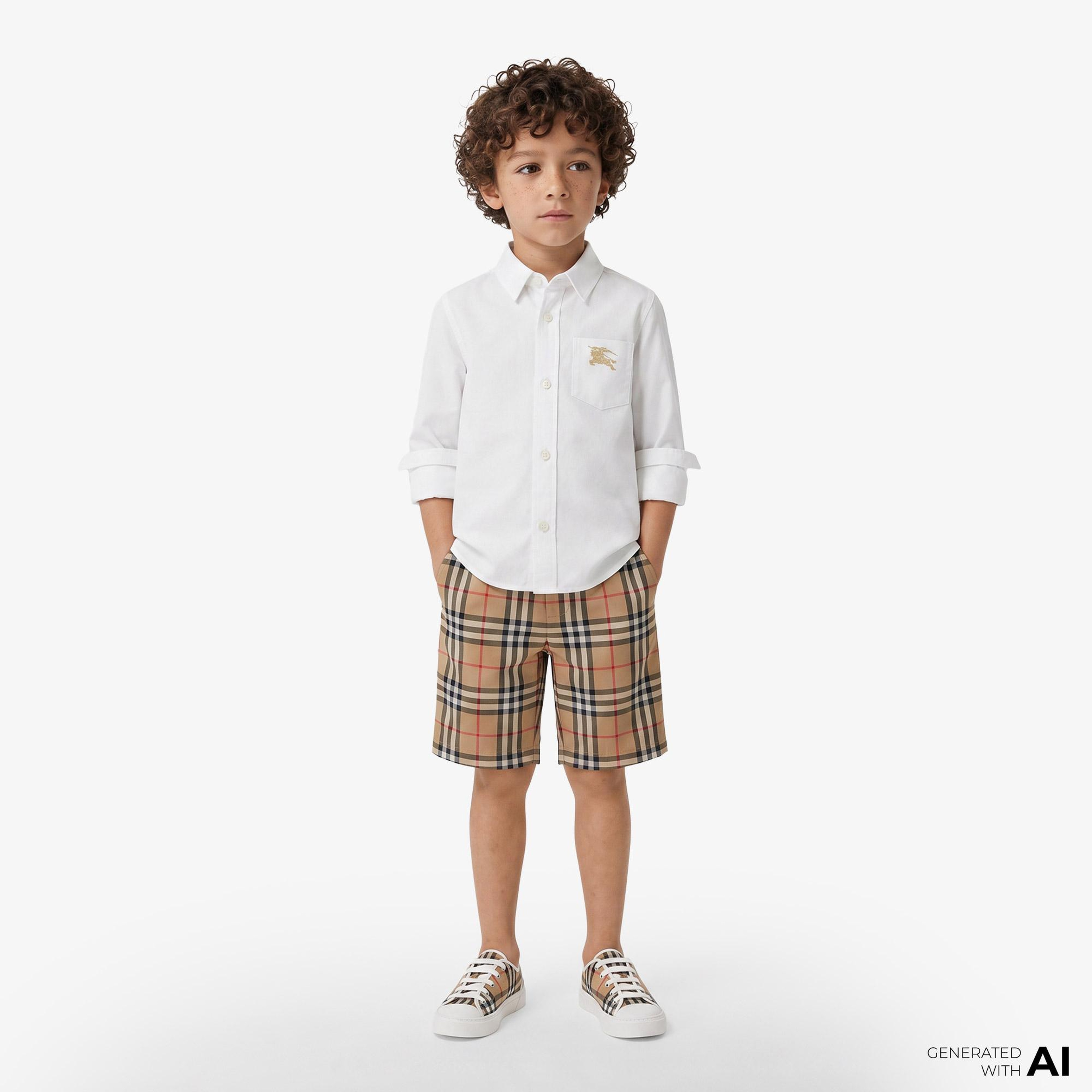 Burberry Check Pamuk Çocuk Bej Şort