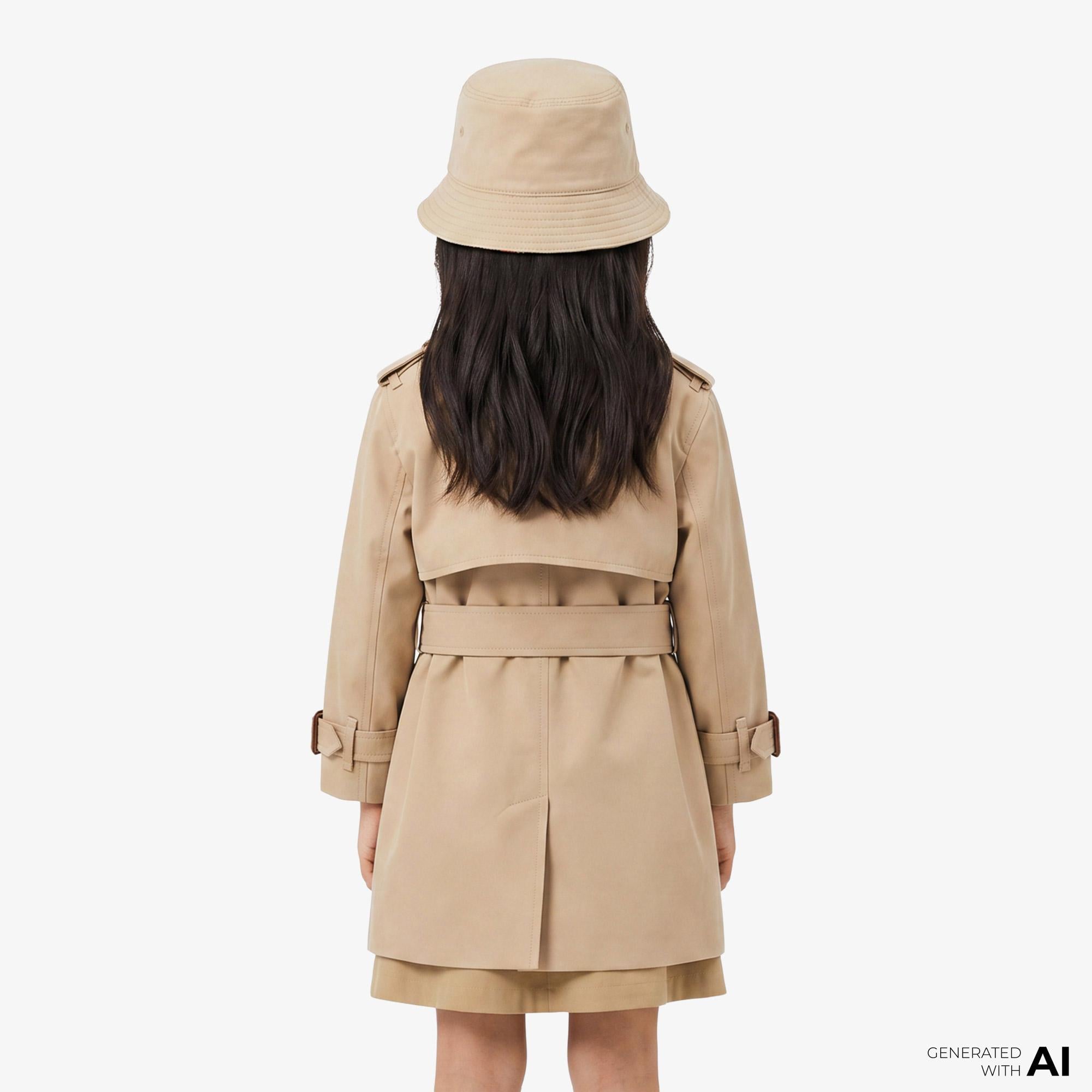 Burberry Gabardine Çocuk Bej Trençkot