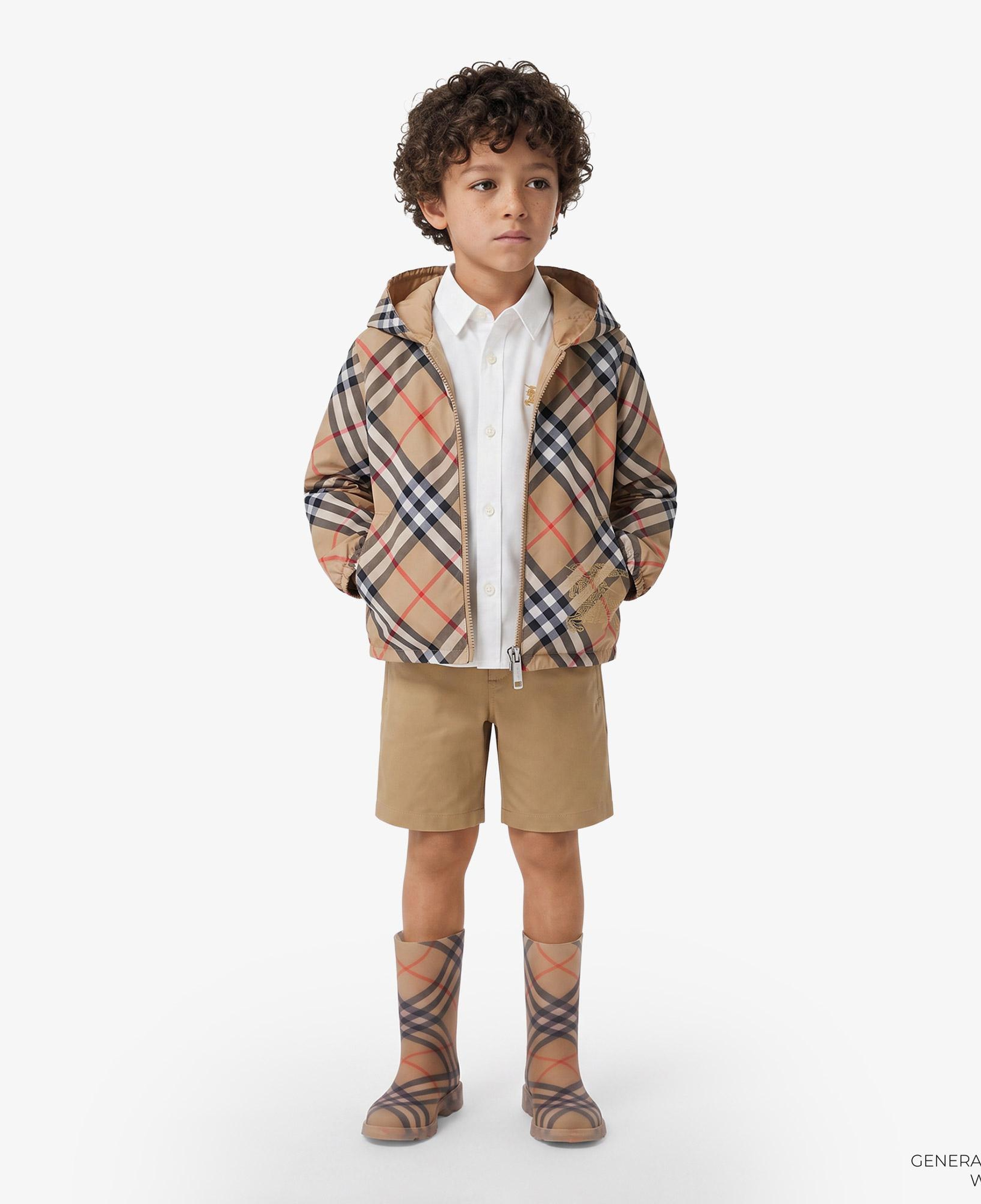 Burberry Reversible Check Pamuk Karışımlı Çocuk Bej Ceket
