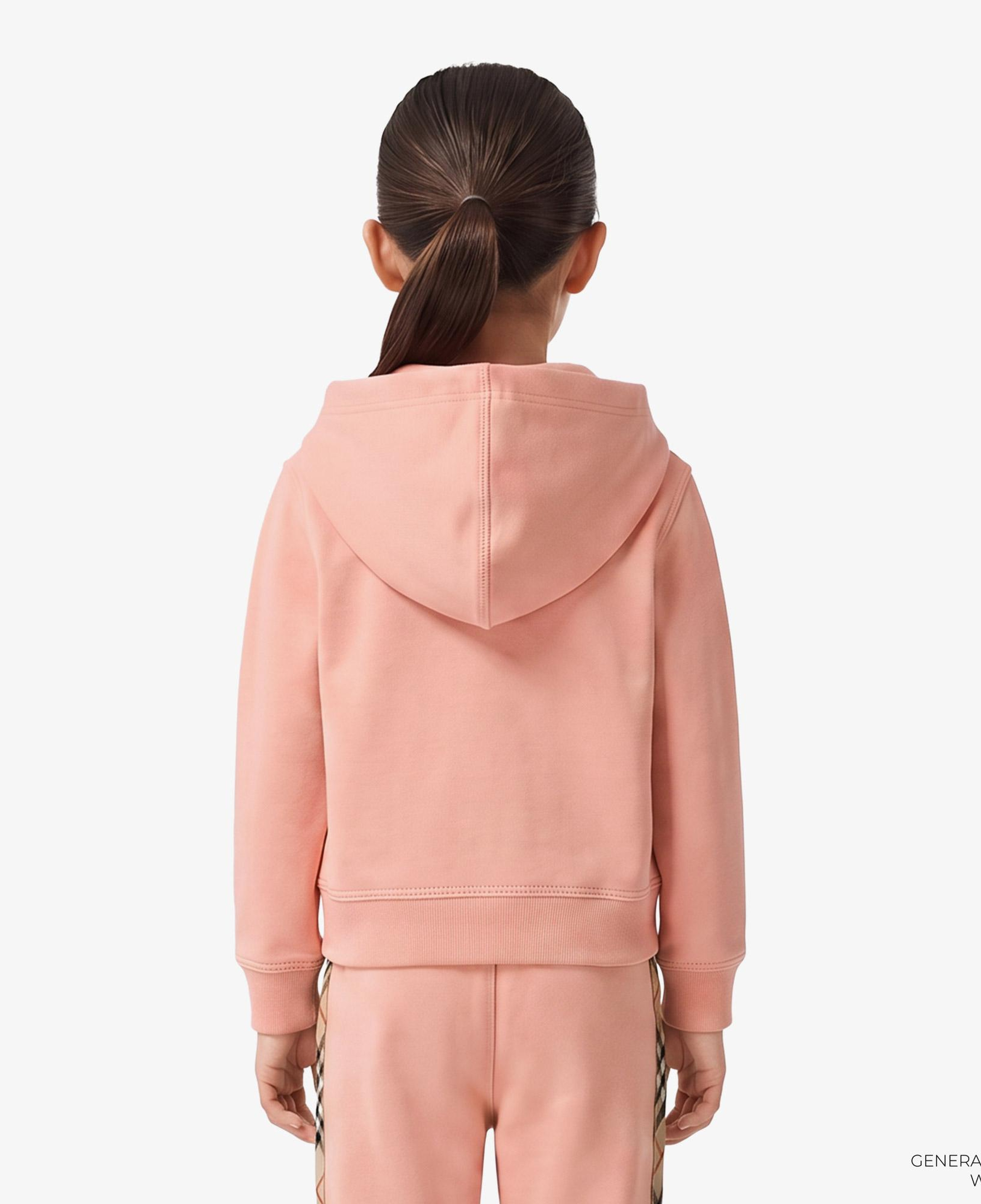 Burberry Elin Check Trim Cotton Çocuk Pembe Hoodie