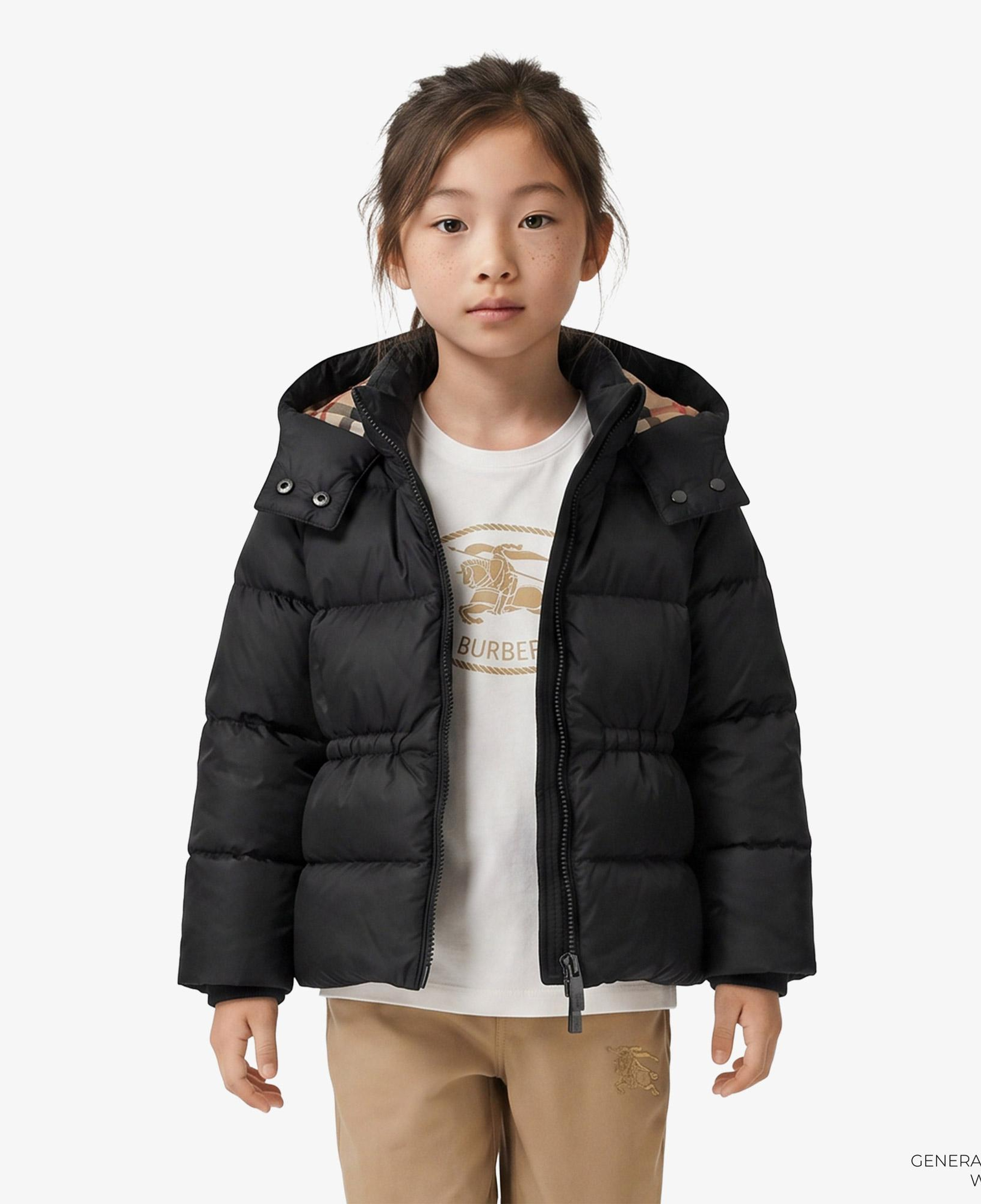 Burberry Agnes Nylon Puffer Çocuk Siyah Mont