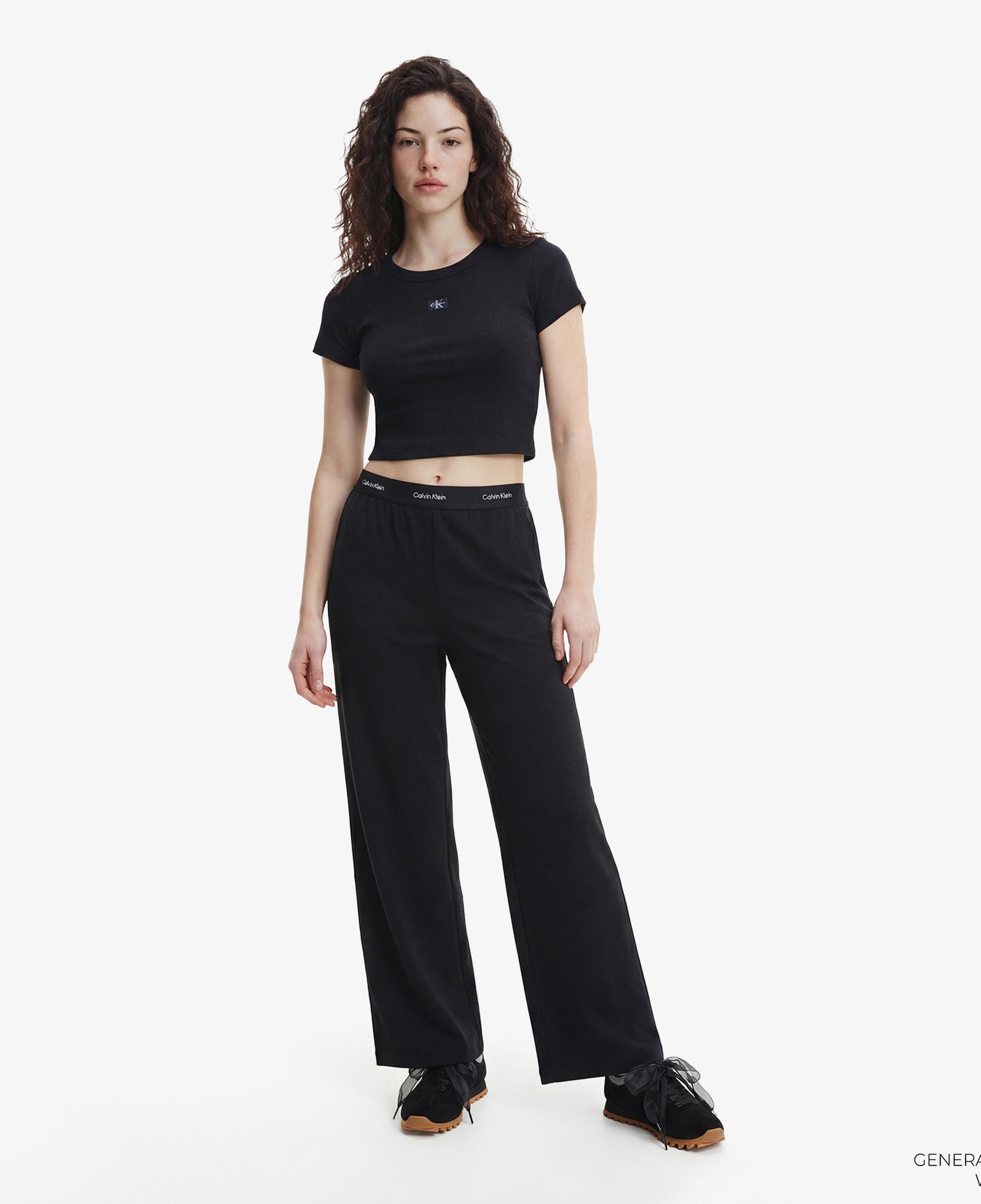 Calvin Klein Ponte Logo Kadın Siyah Eşofman Altı