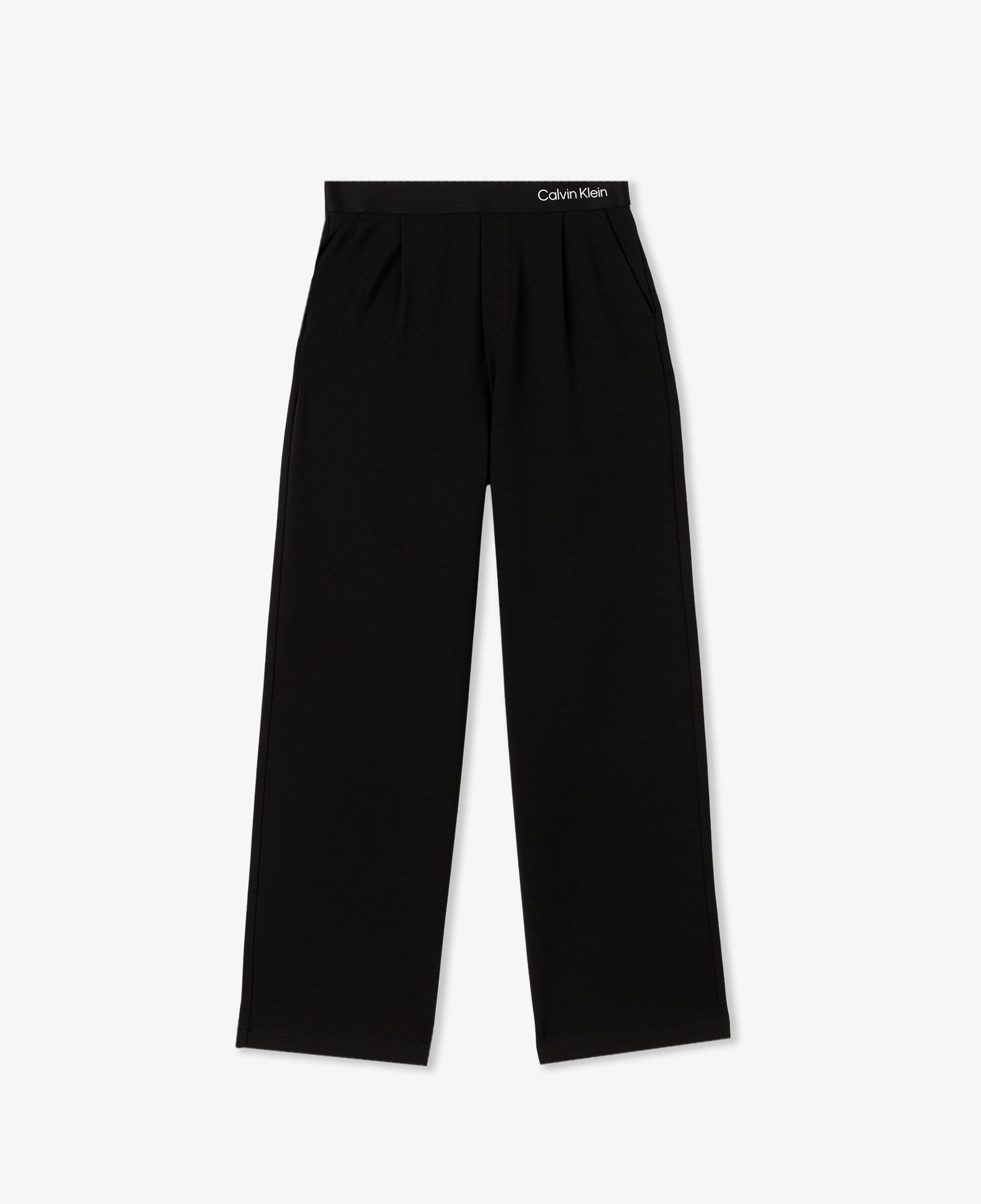 Calvin Klein Logo Tape Wide Leg Punto Çocuk Siyah Pantolon