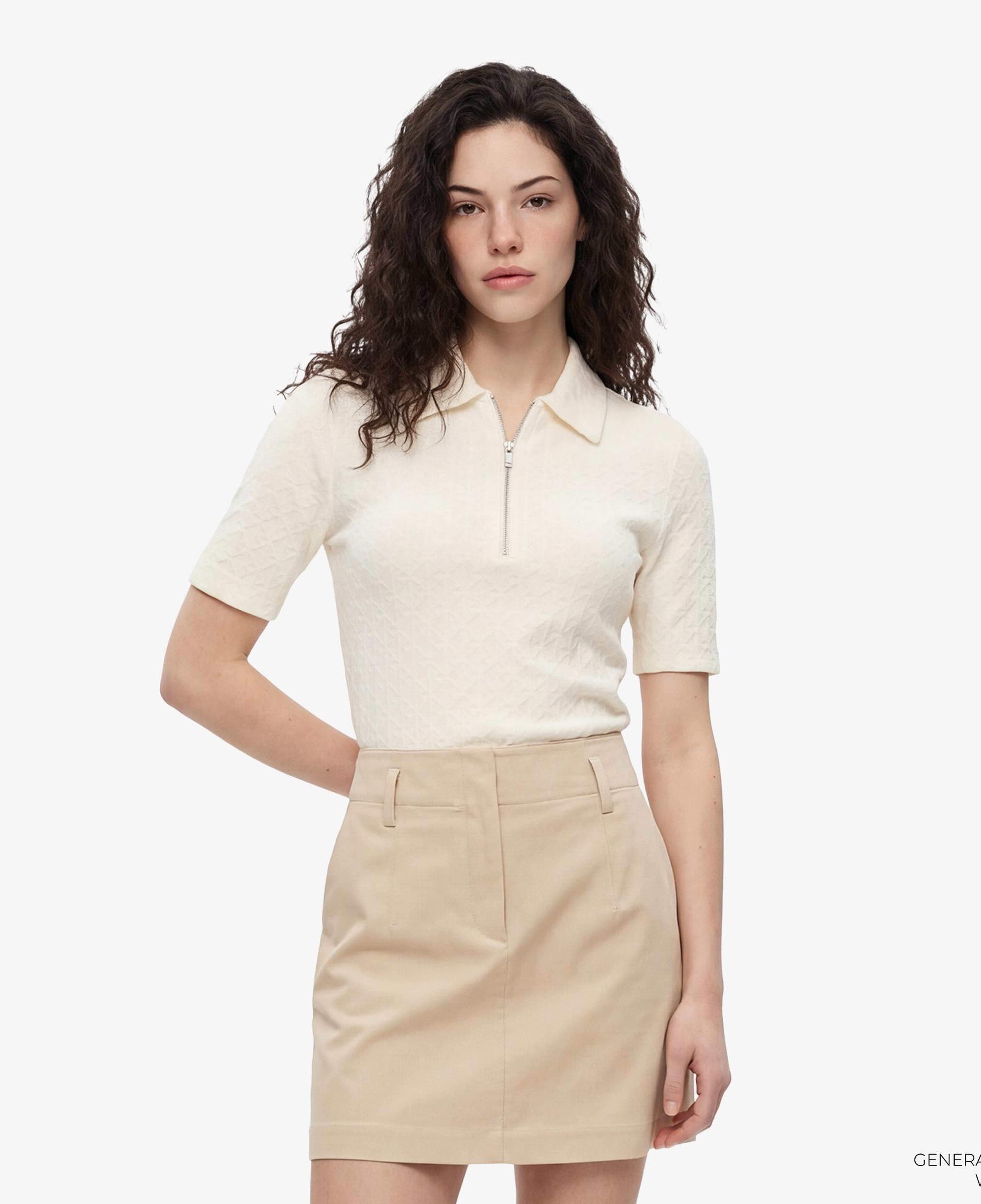 Calvin Klein Textured Kadın Beyaz Polo