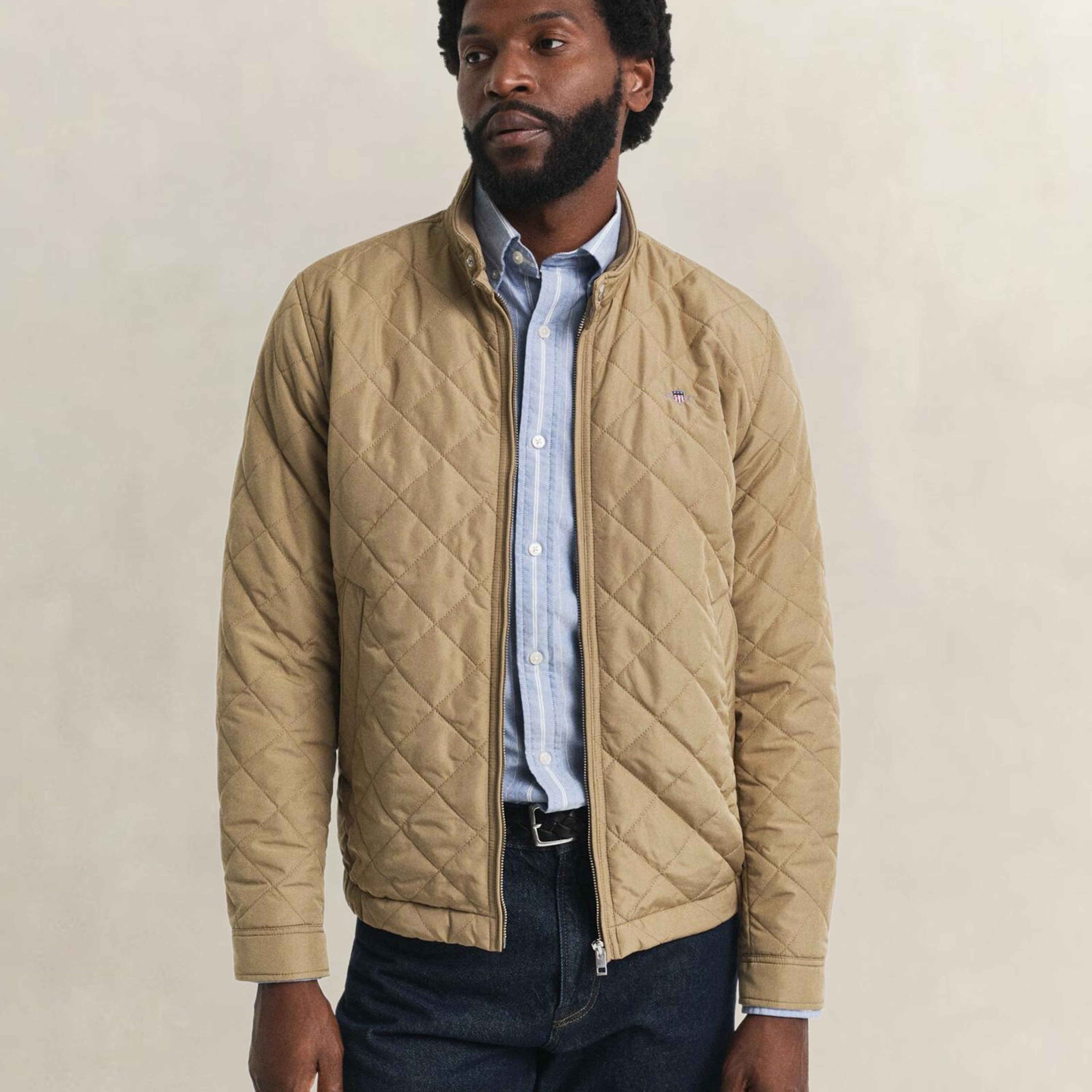 GANT Erkek Bej Regular Fit Fermuarlı Ceket