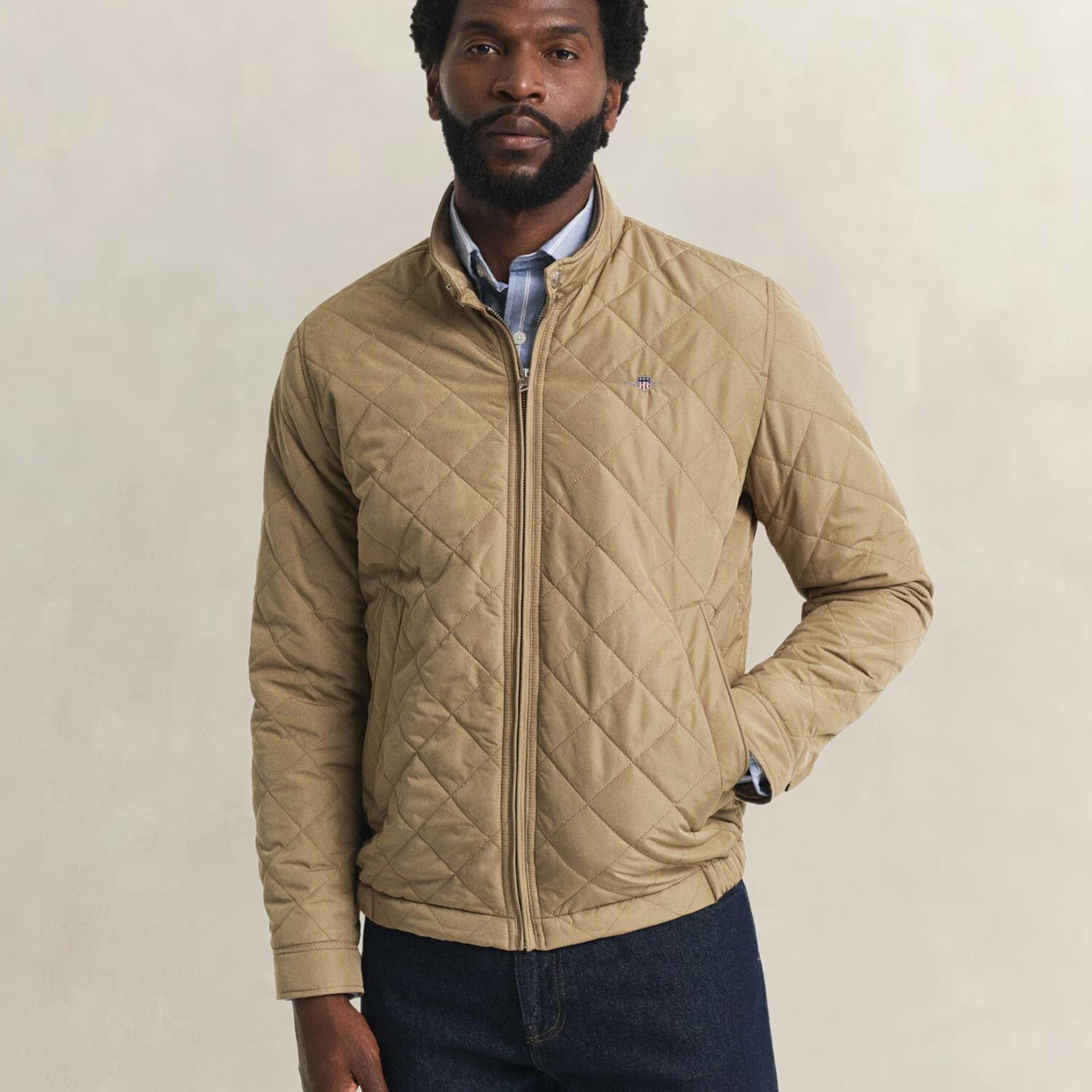 GANT Erkek Bej Regular Fit Fermuarlı Ceket