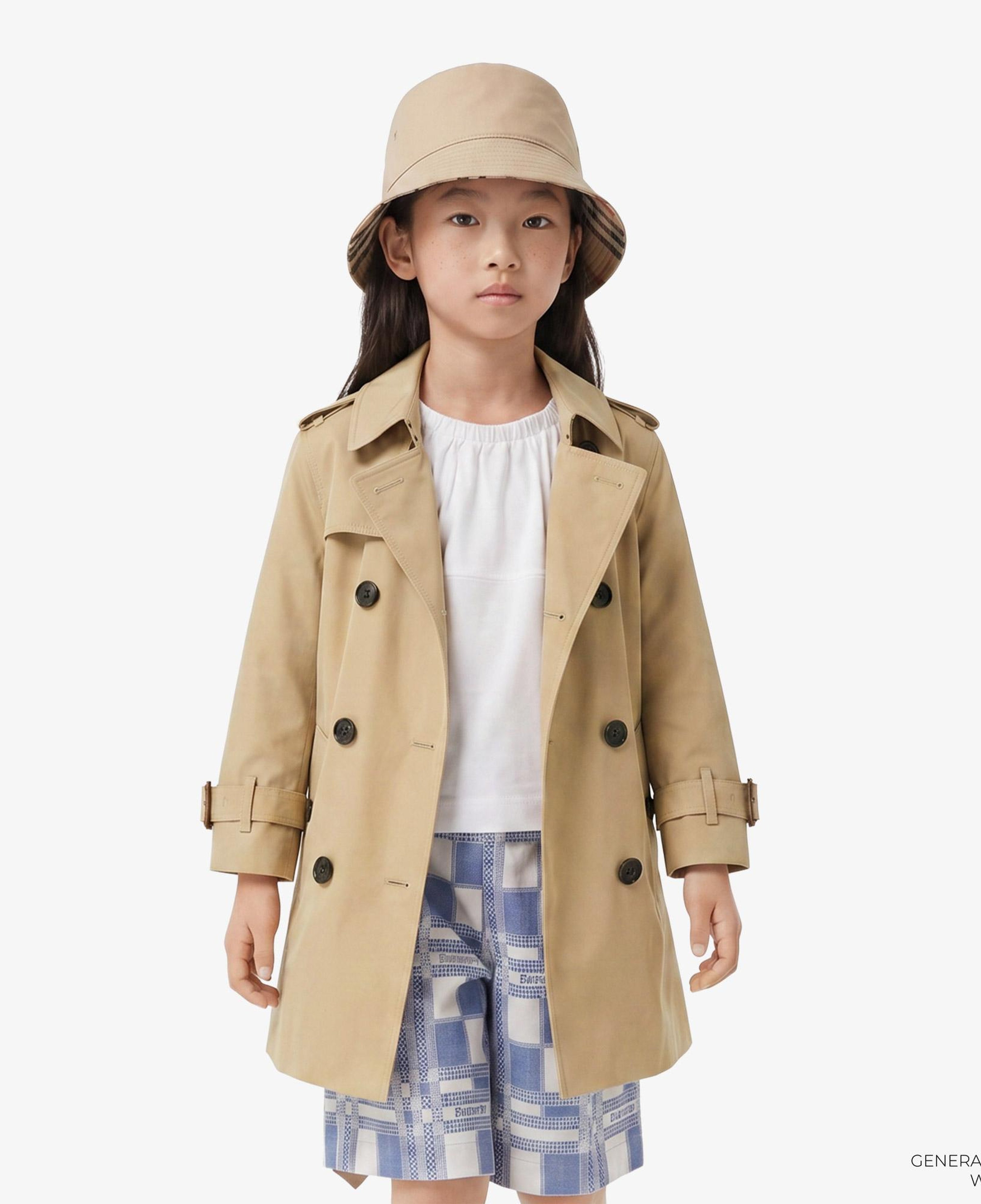 Burberry Mayfair Gabardine Çocuk Bej Trençkot