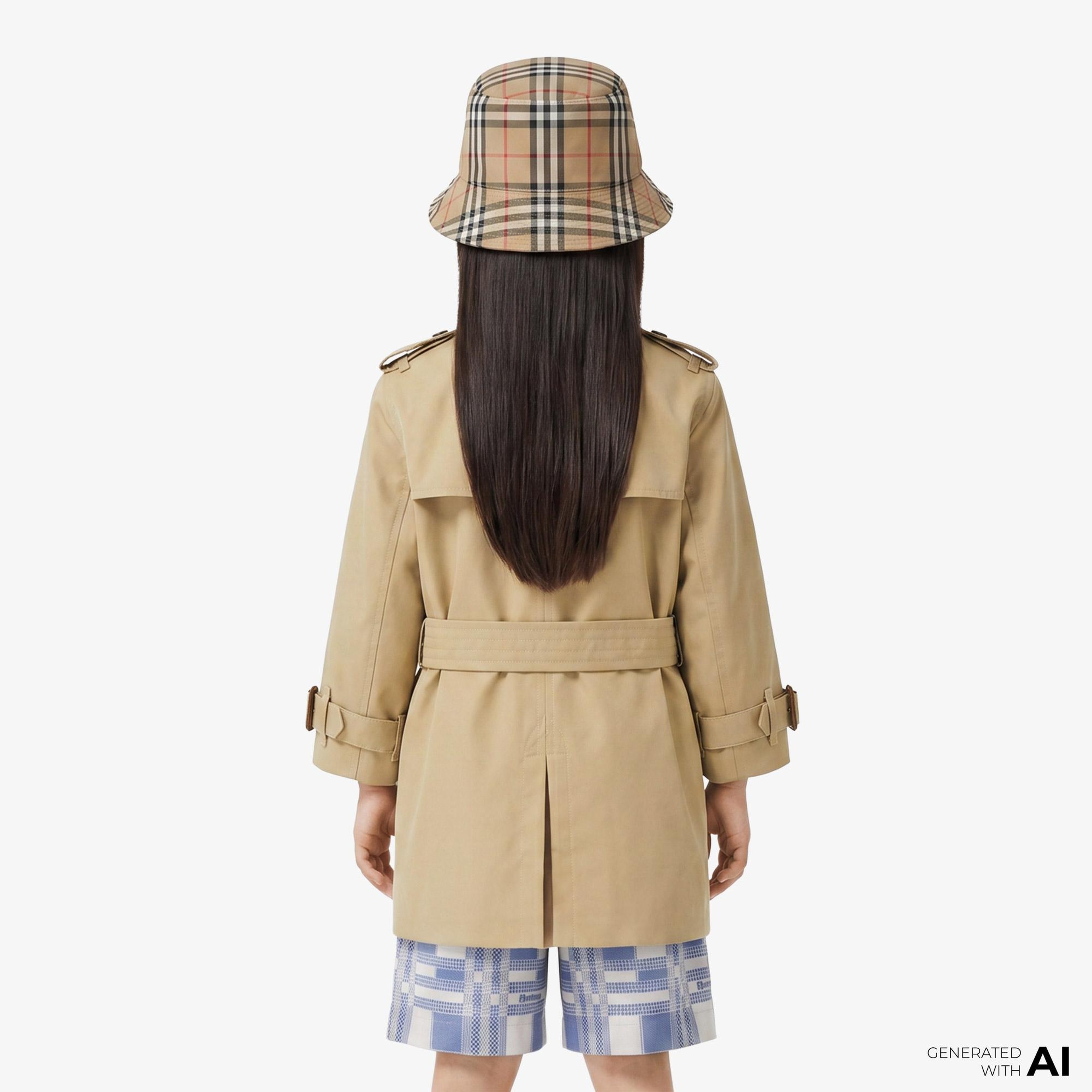Burberry Mayfair Gabardine Çocuk Bej Trençkot