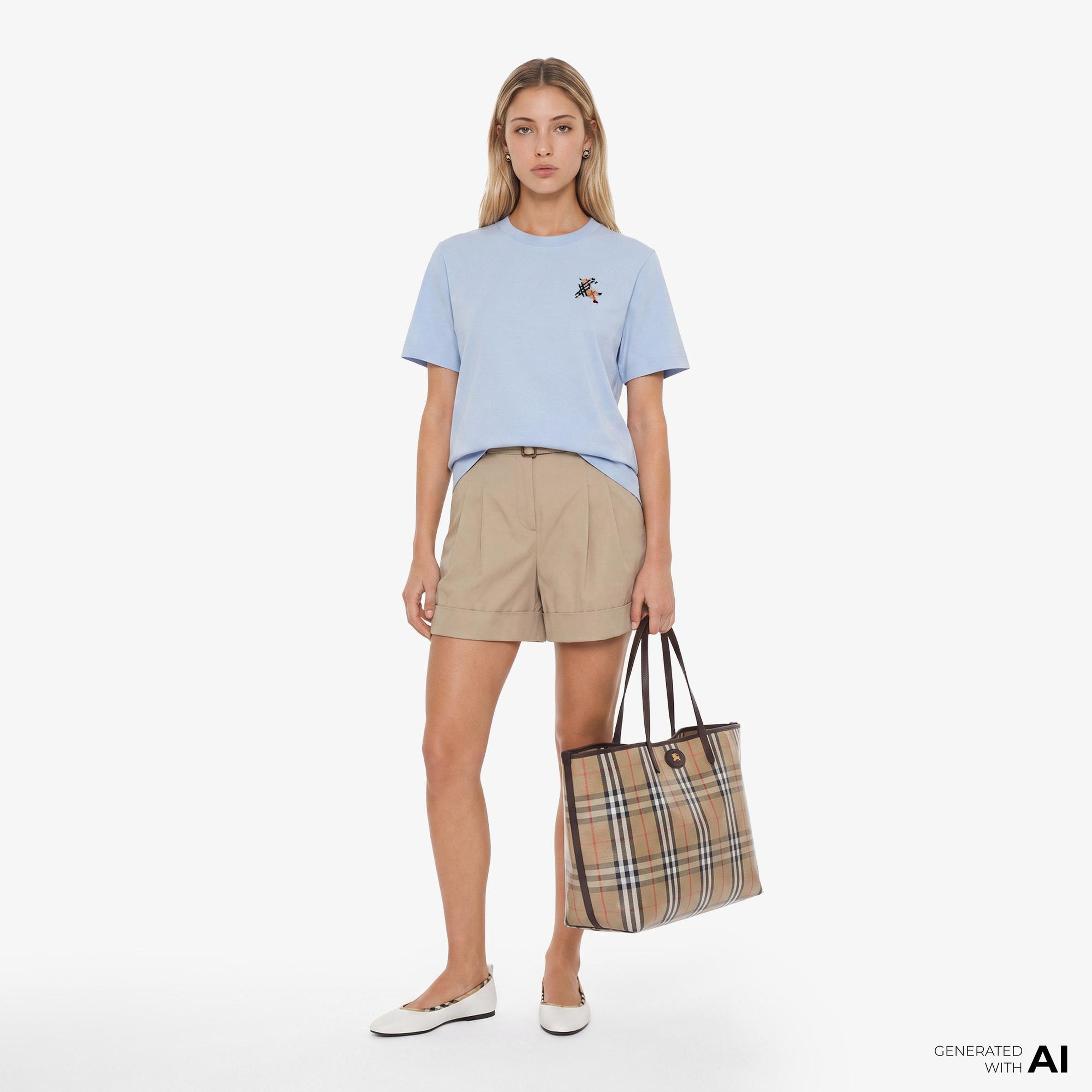 Burberry Frankie Ekd Kadın Mavi T-Shirt
