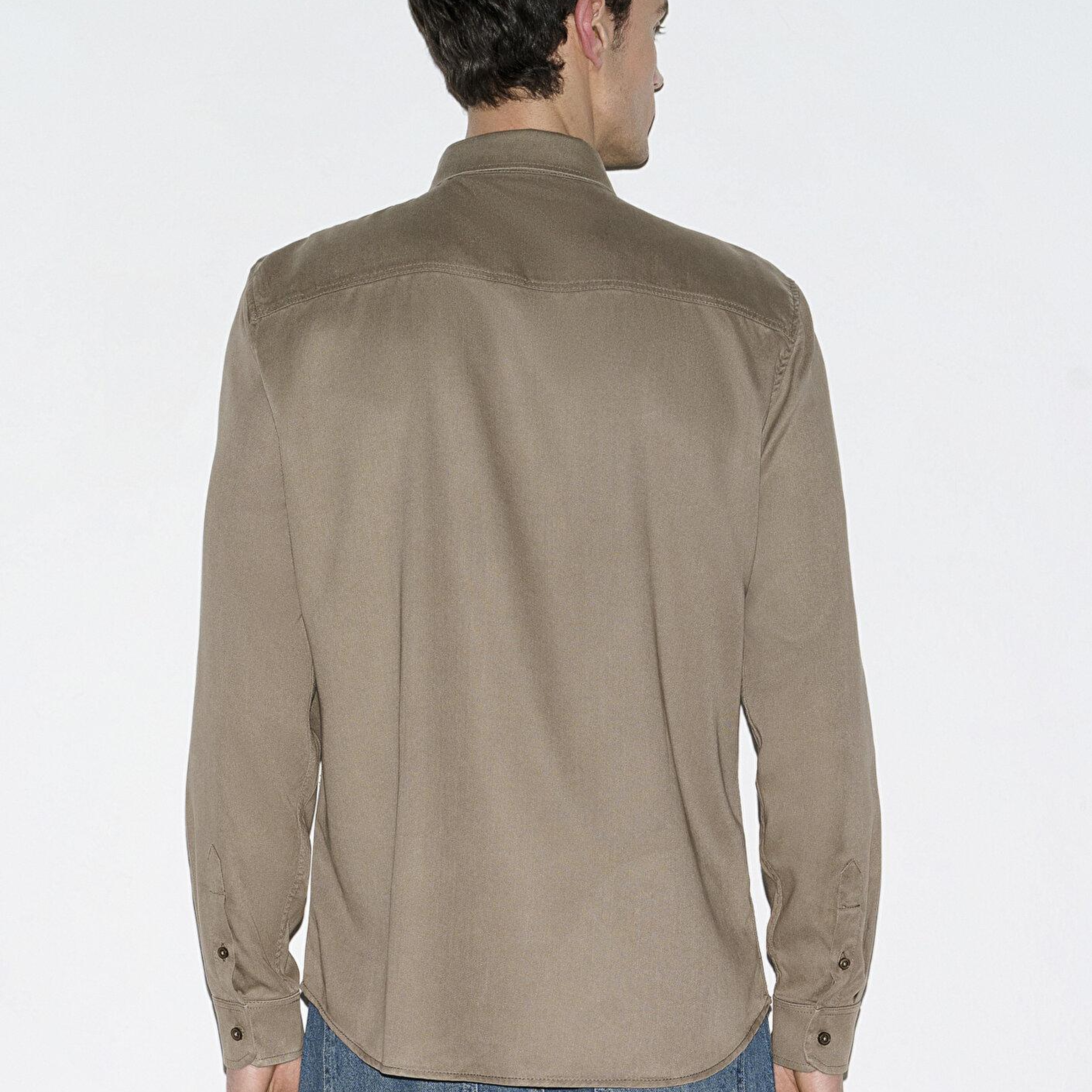 Mavi Kahverengi (TENCEL™) Gömlek Regular Fit / Normal Kesim 0210818-83866