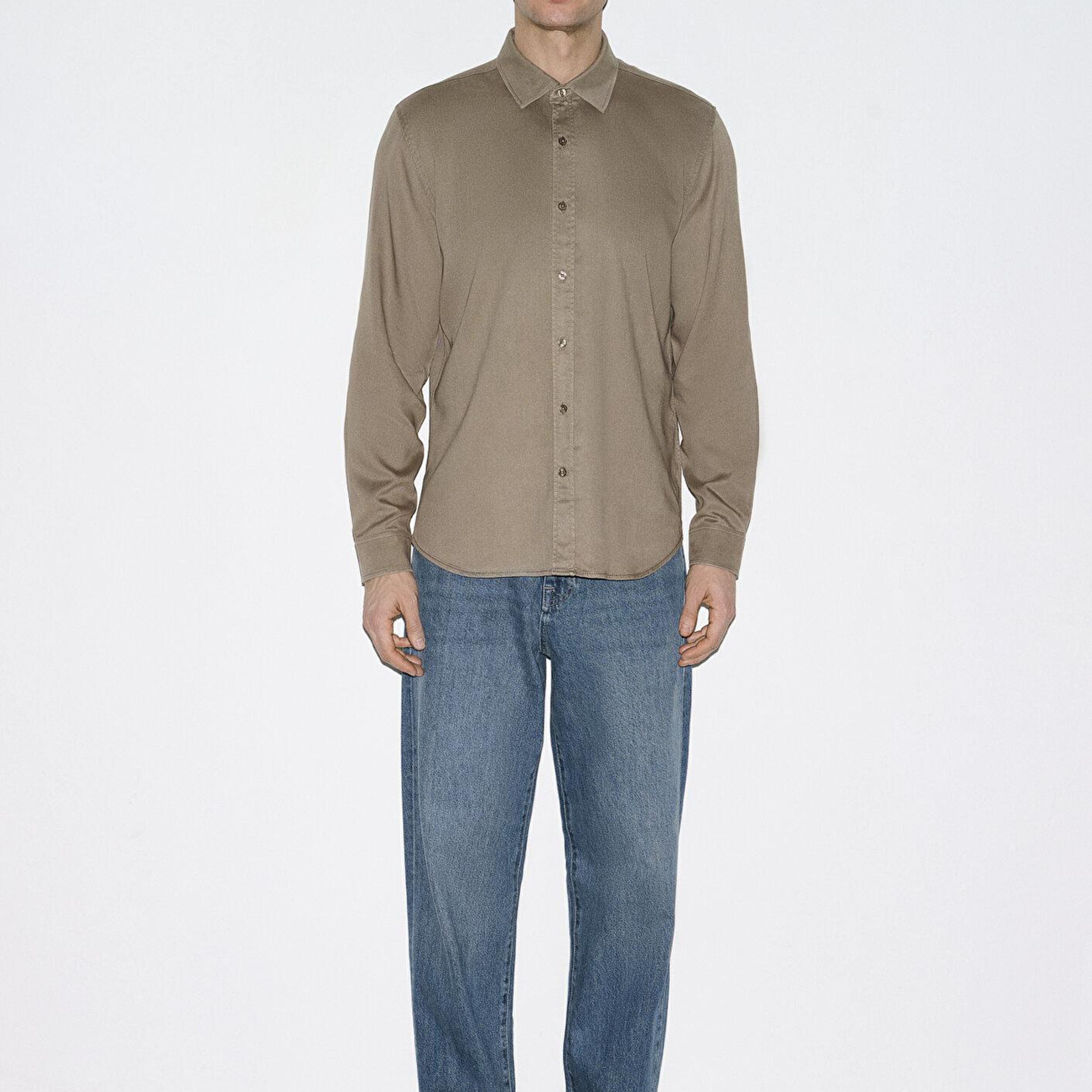 Mavi Kahverengi (TENCEL™) Gömlek Regular Fit / Normal Kesim 0210818-83866