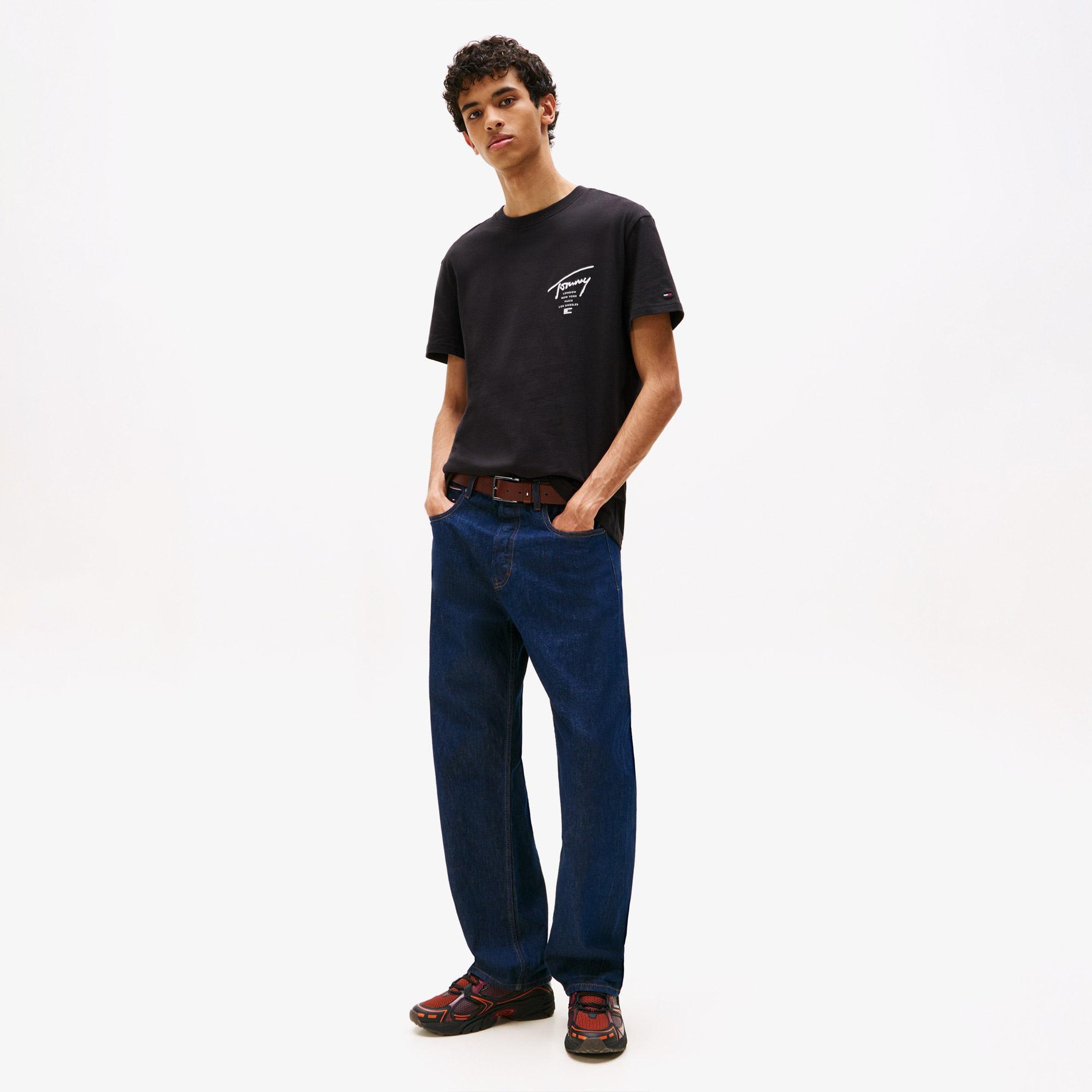 Tommy Jeans Regular Sign City Erkek Siyah T-Shirt
