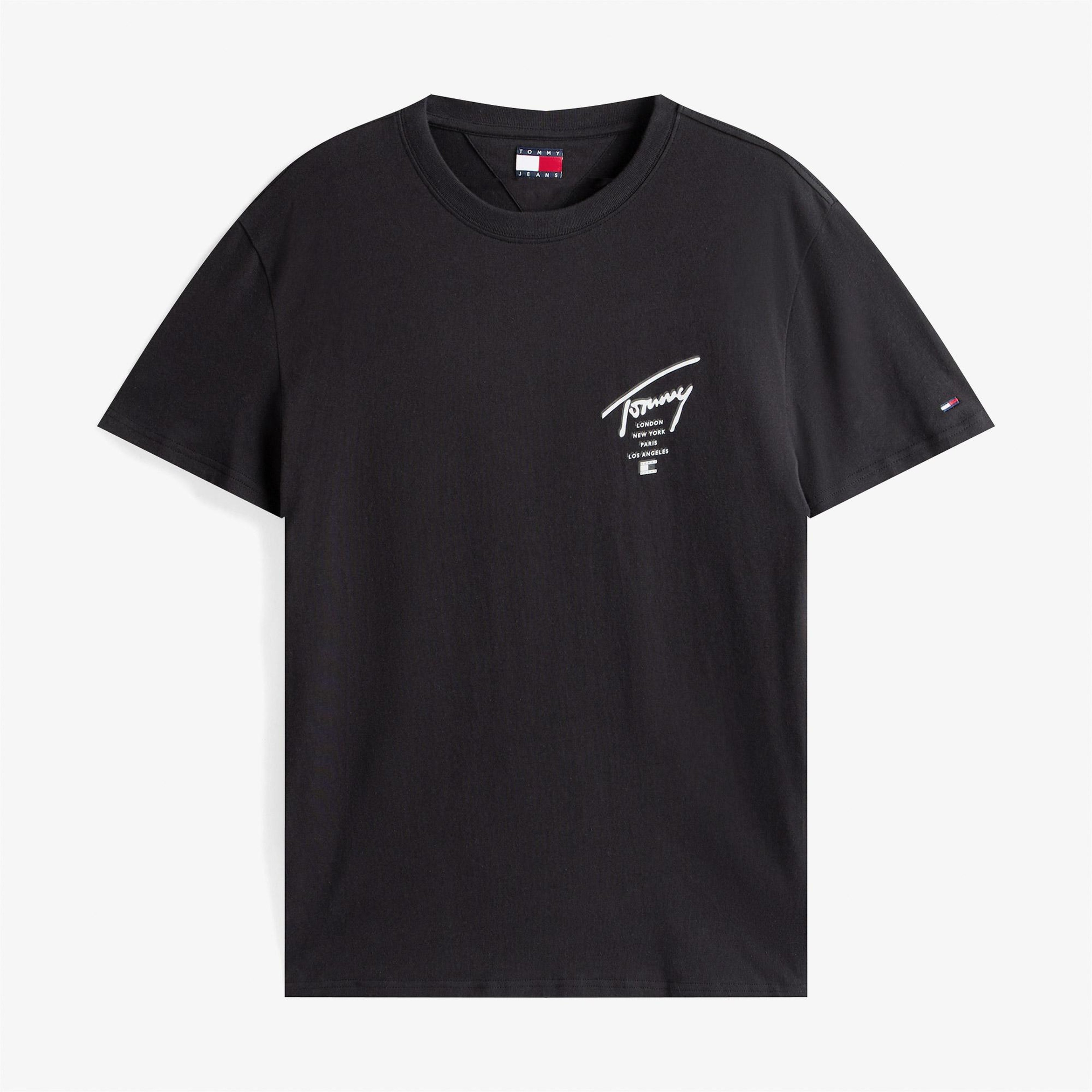 Tommy Jeans Regular Sign City Erkek Siyah T-Shirt
