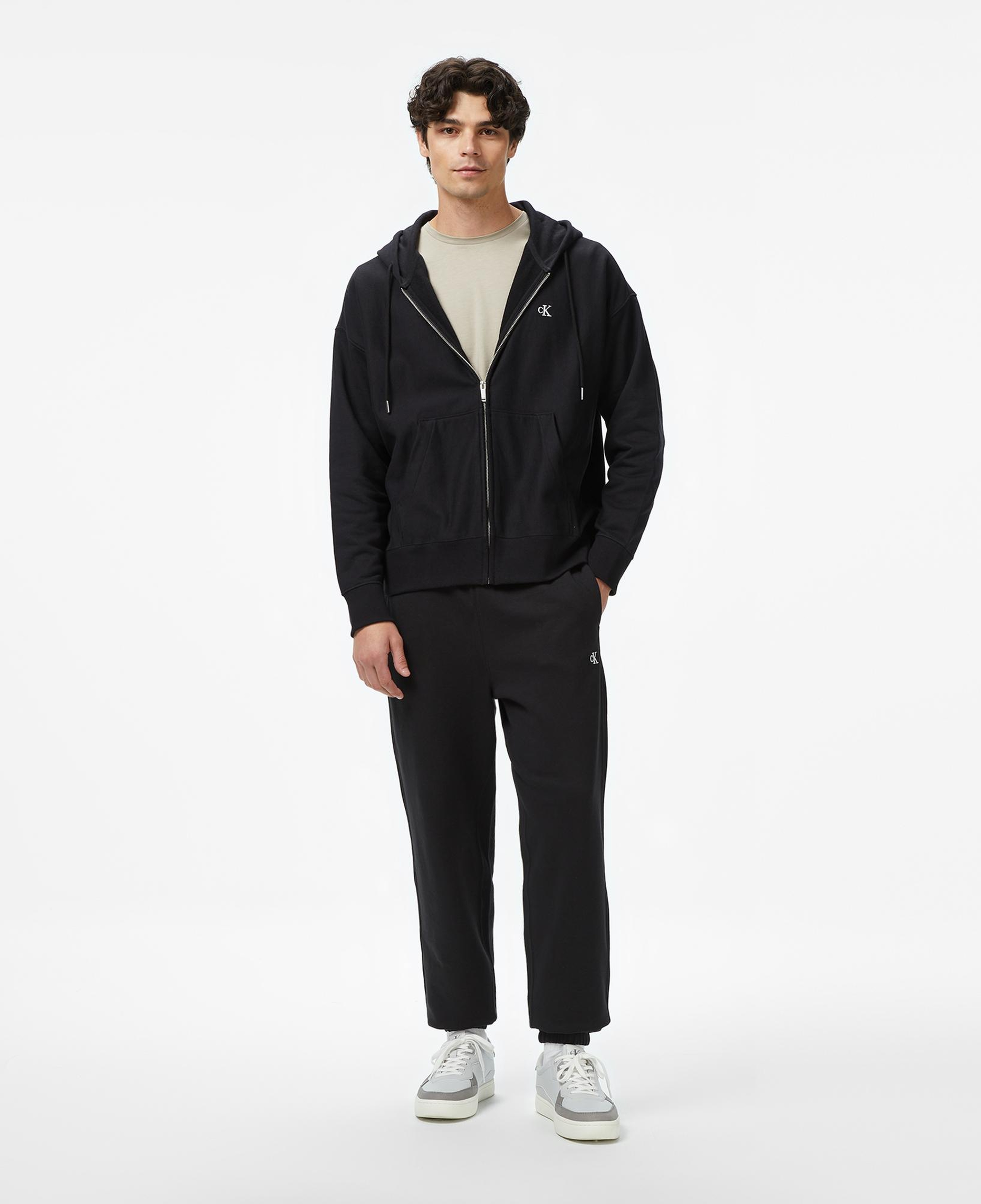 Calvin Klein Terry Monogram Jogger Erkek Siyah Eşofman Altı