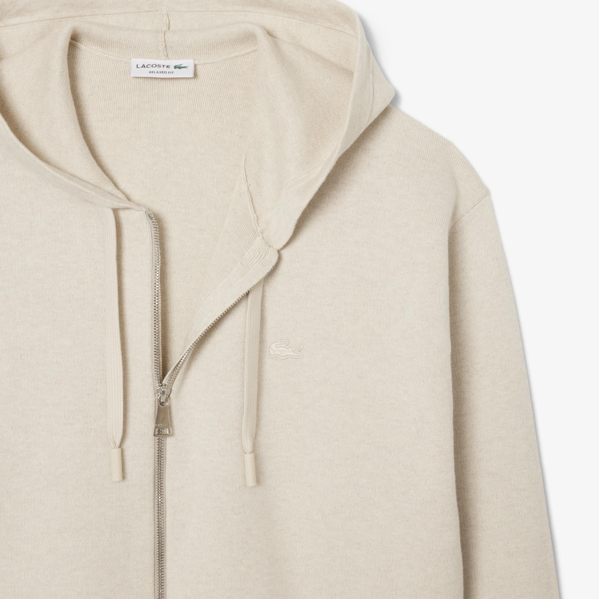 Erkek Relaxed Fit Kapüşonlu Bej Hoodie