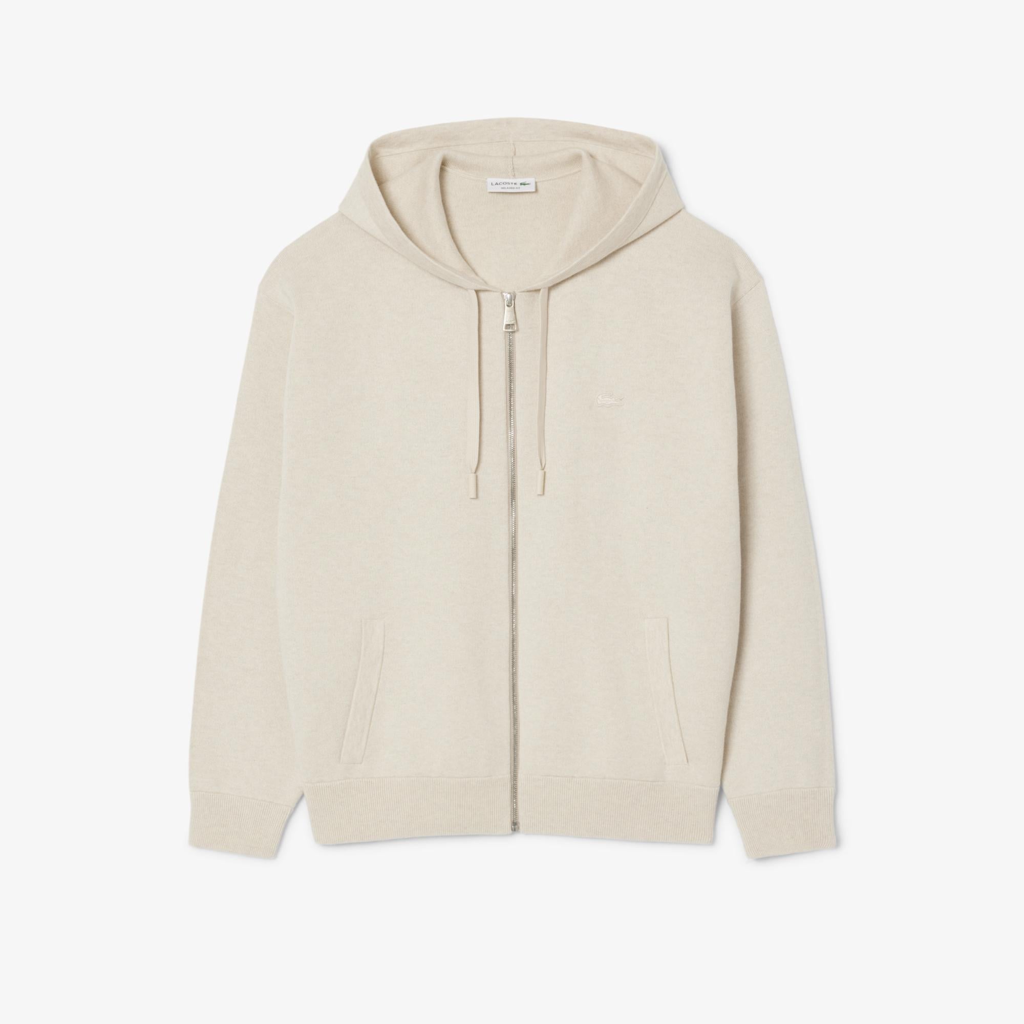 Erkek Relaxed Fit Kapüşonlu Bej Hoodie