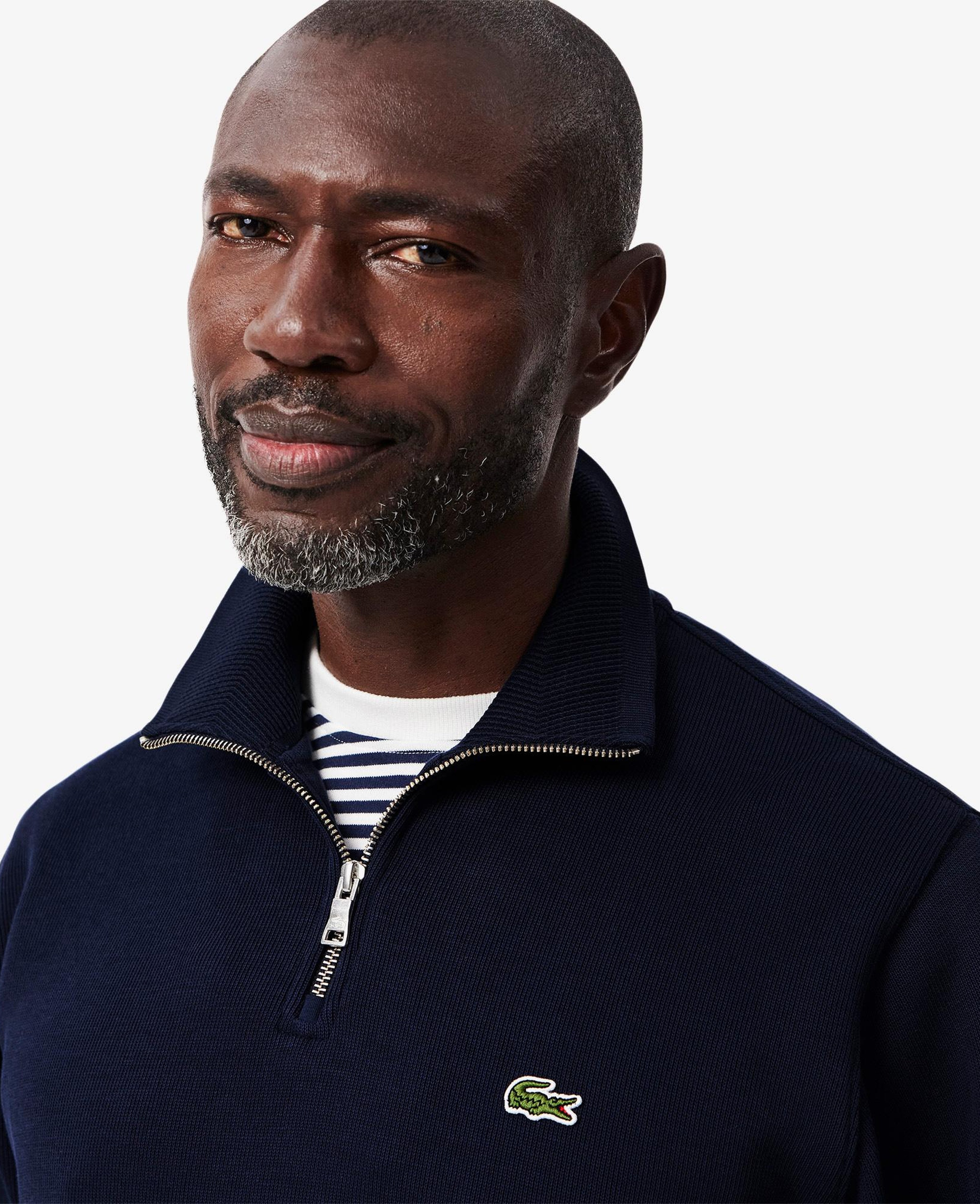 Lacoste Erkek Classic Fit Yarım Fermuarlı Lacivert Sweatshirt