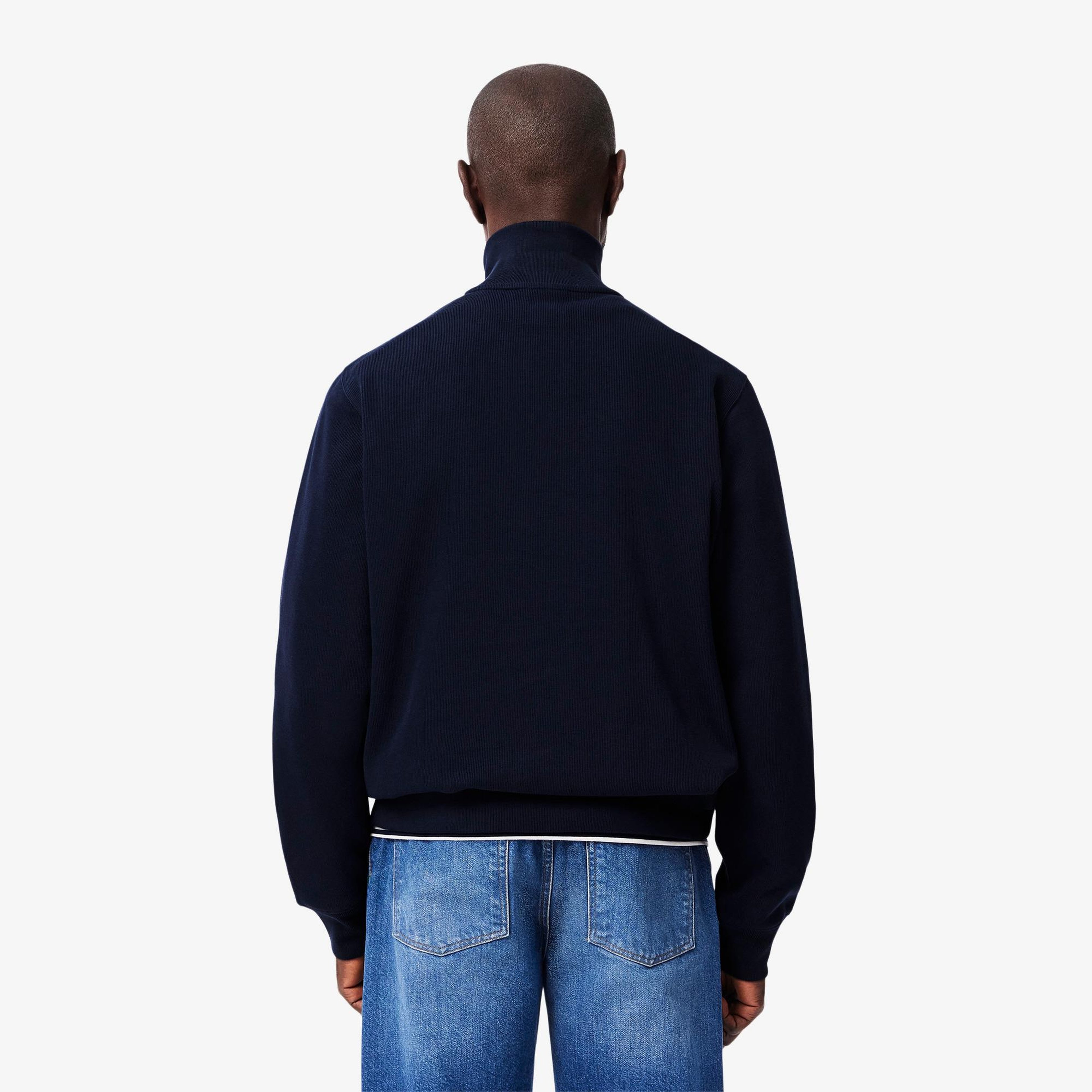 Lacoste Erkek Classic Fit Yarım Fermuarlı Lacivert Sweatshirt