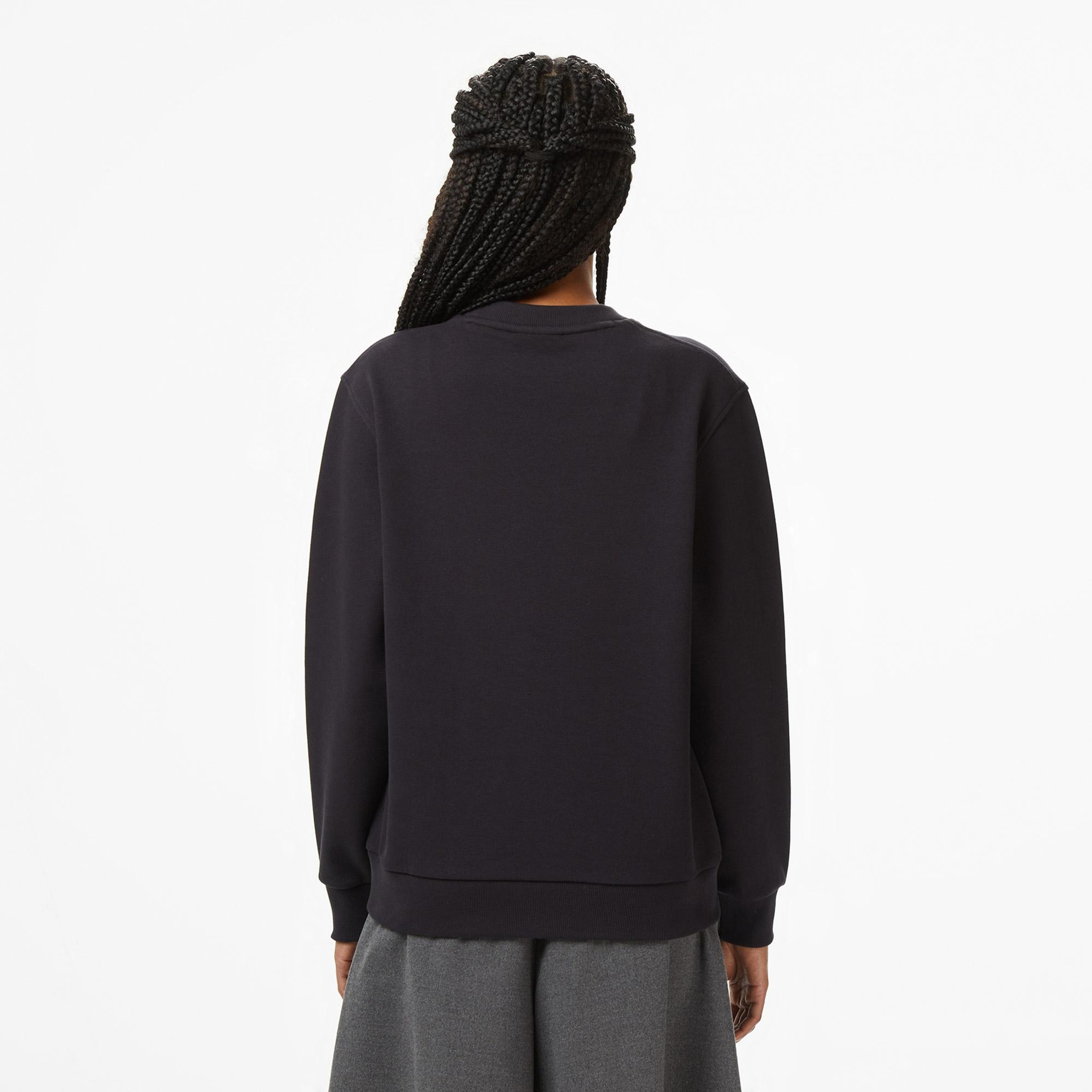 Lacoste Kadın Relaxed Fit Bisiklet Yaka Lacivert Sweatshirt