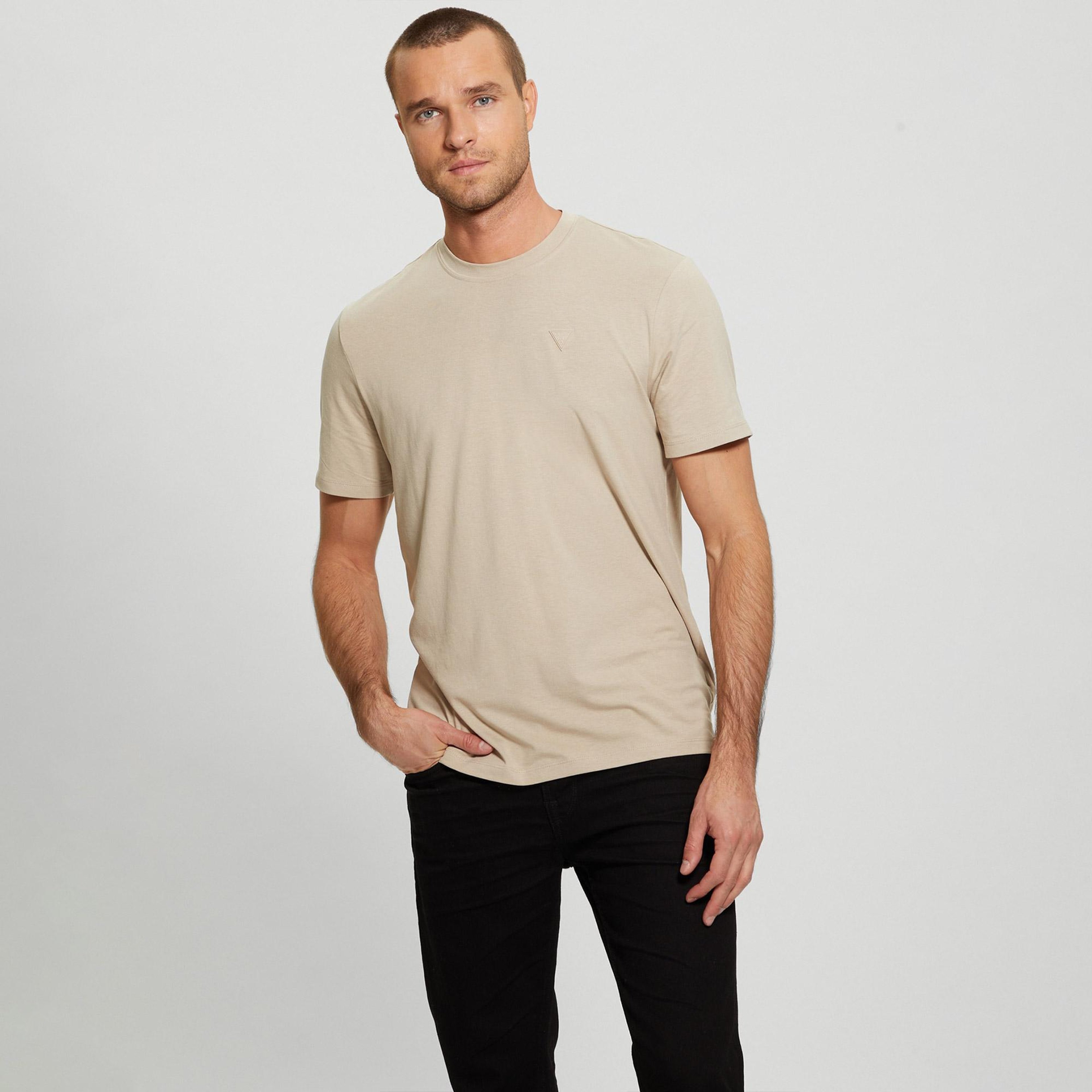 Guess Hedley Modal Erkek Bej T-Shirt