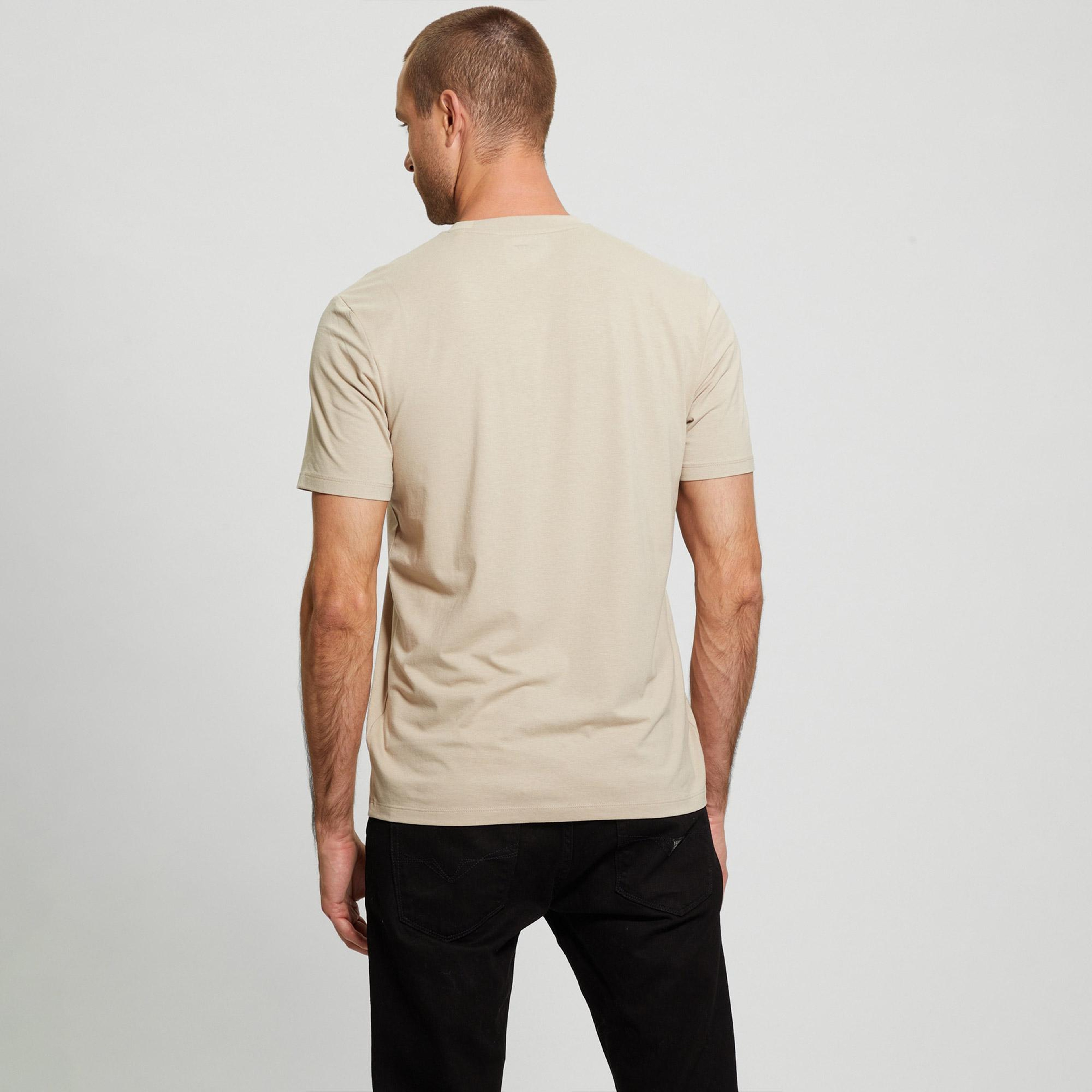 Guess Hedley Modal Erkek Bej T-Shirt