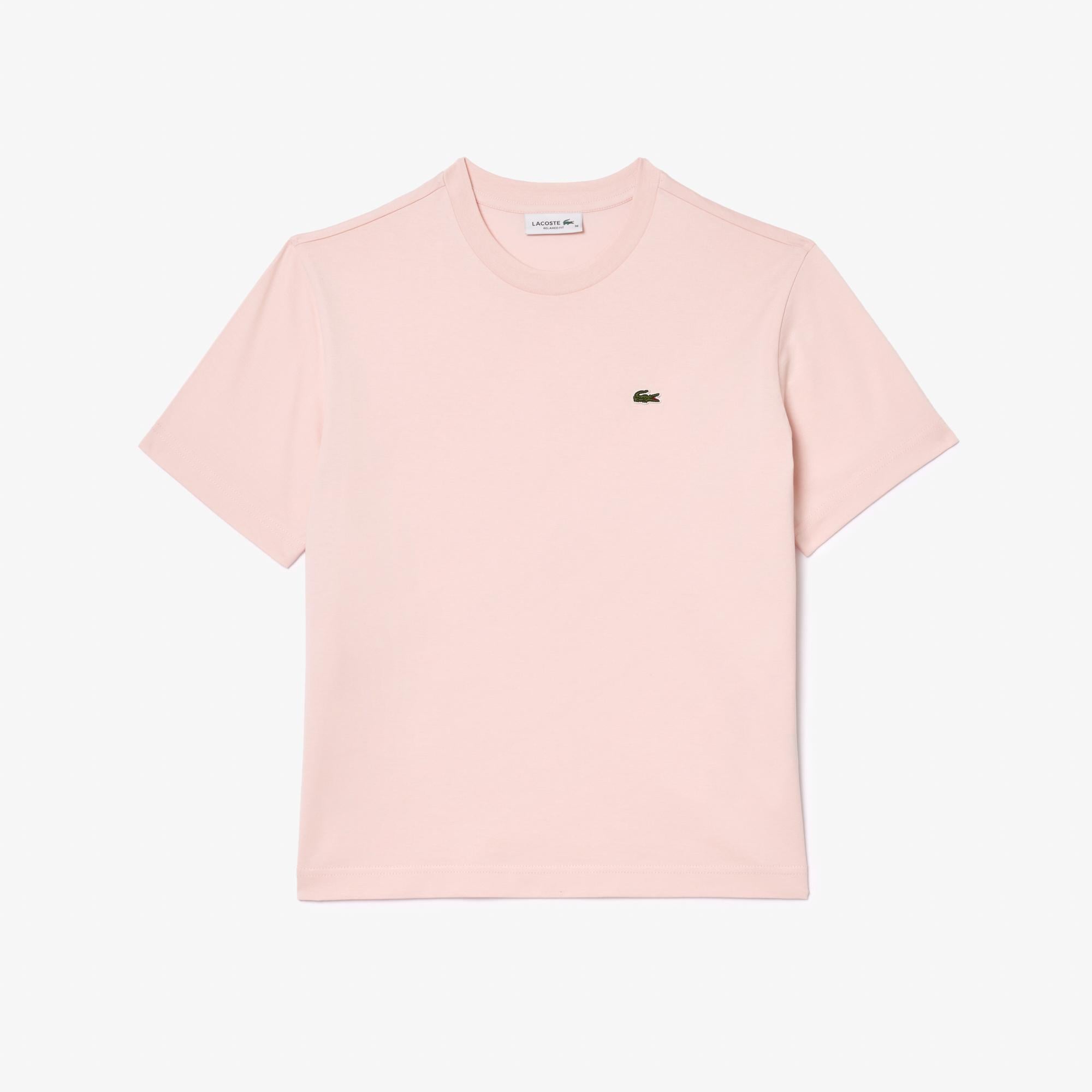 Lacoste Kadın Relaxed Fit Bisiklet Yaka Pembe T-Shirt