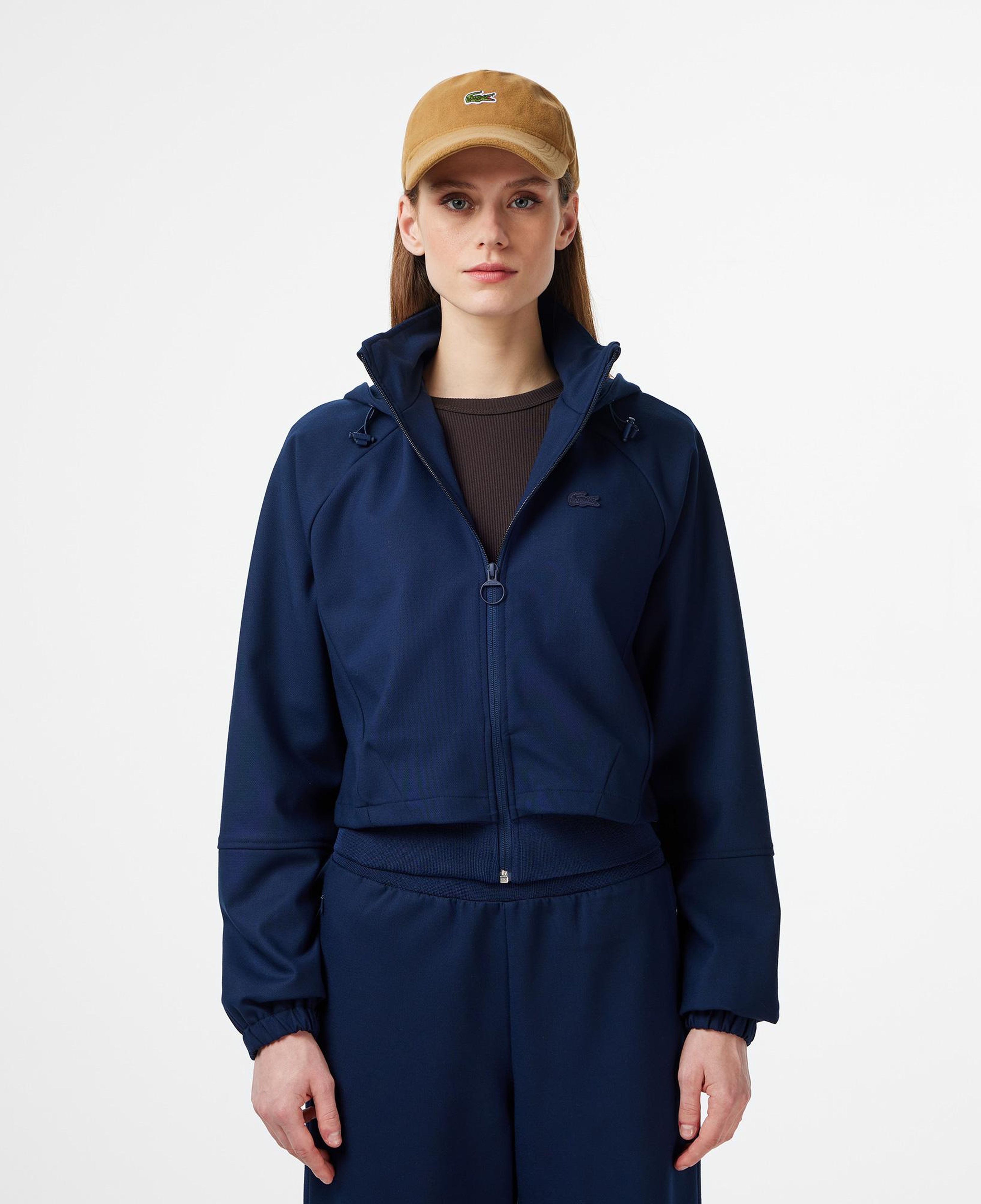 Lacoste Kadın Regular Fit Kapüşonlu Lacivert Ceket