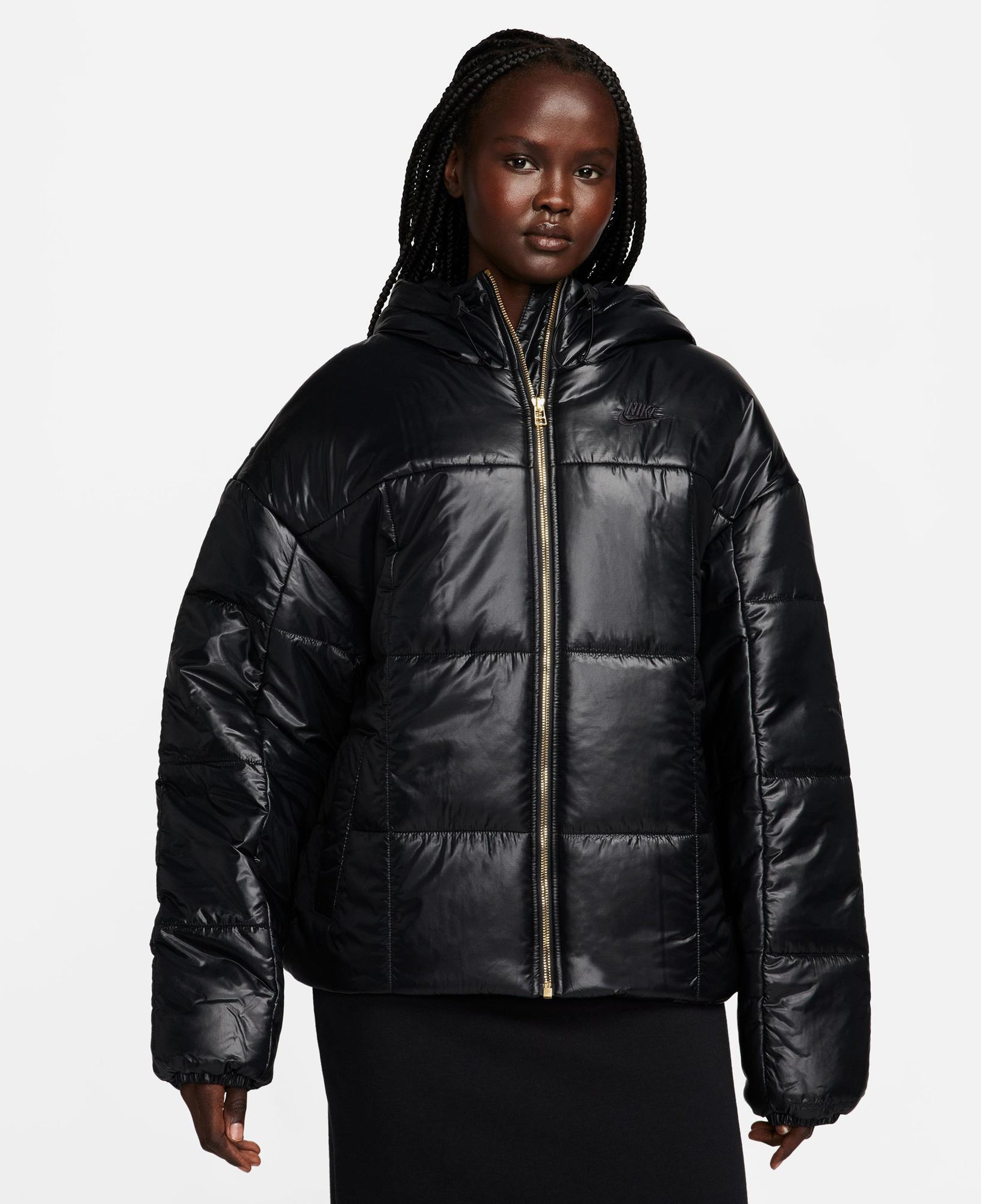 Nike Sportswear Classic Puffer Shine Kadın Siyah Mont