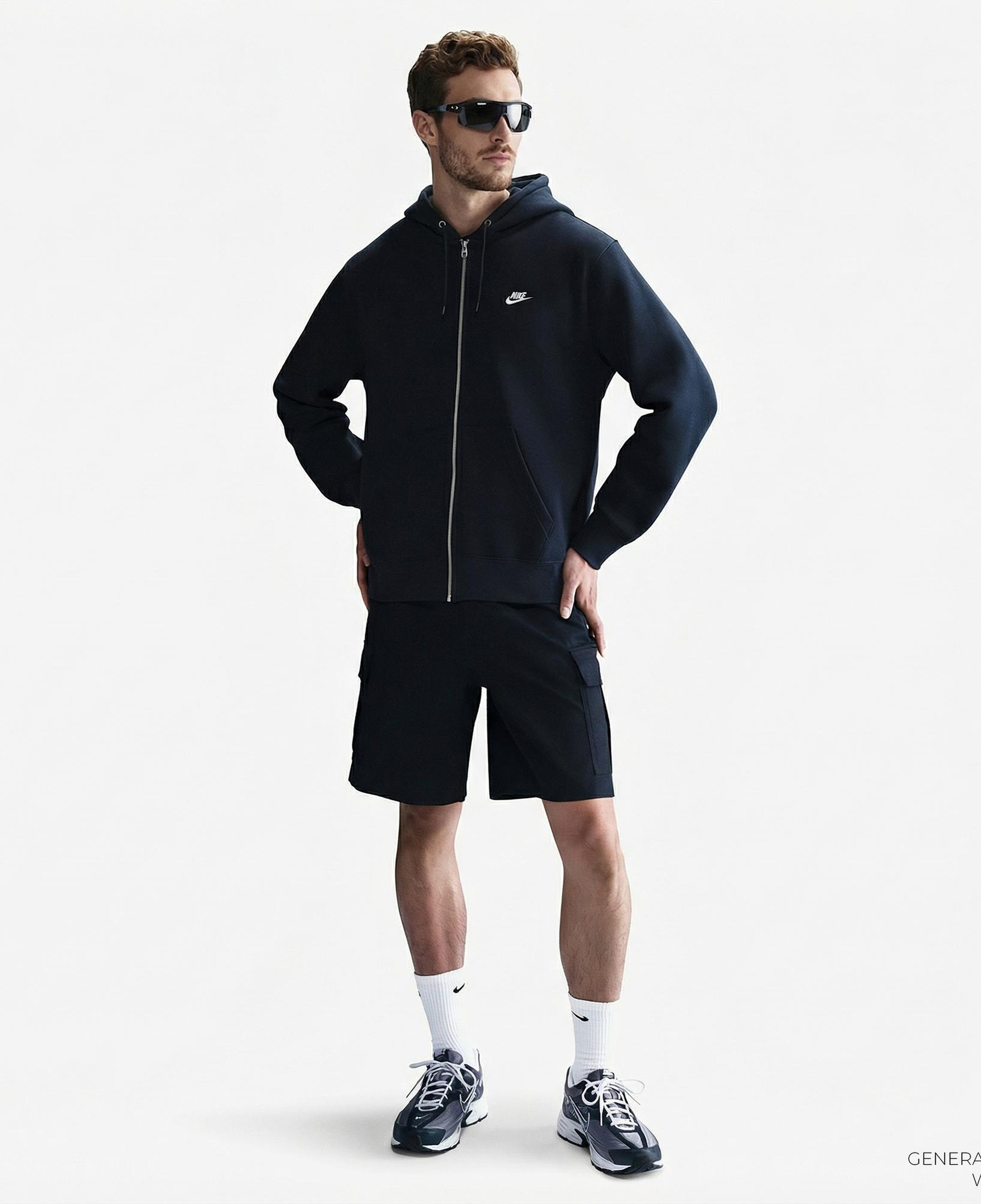Nike Club Erkek Lacivert Hoodie