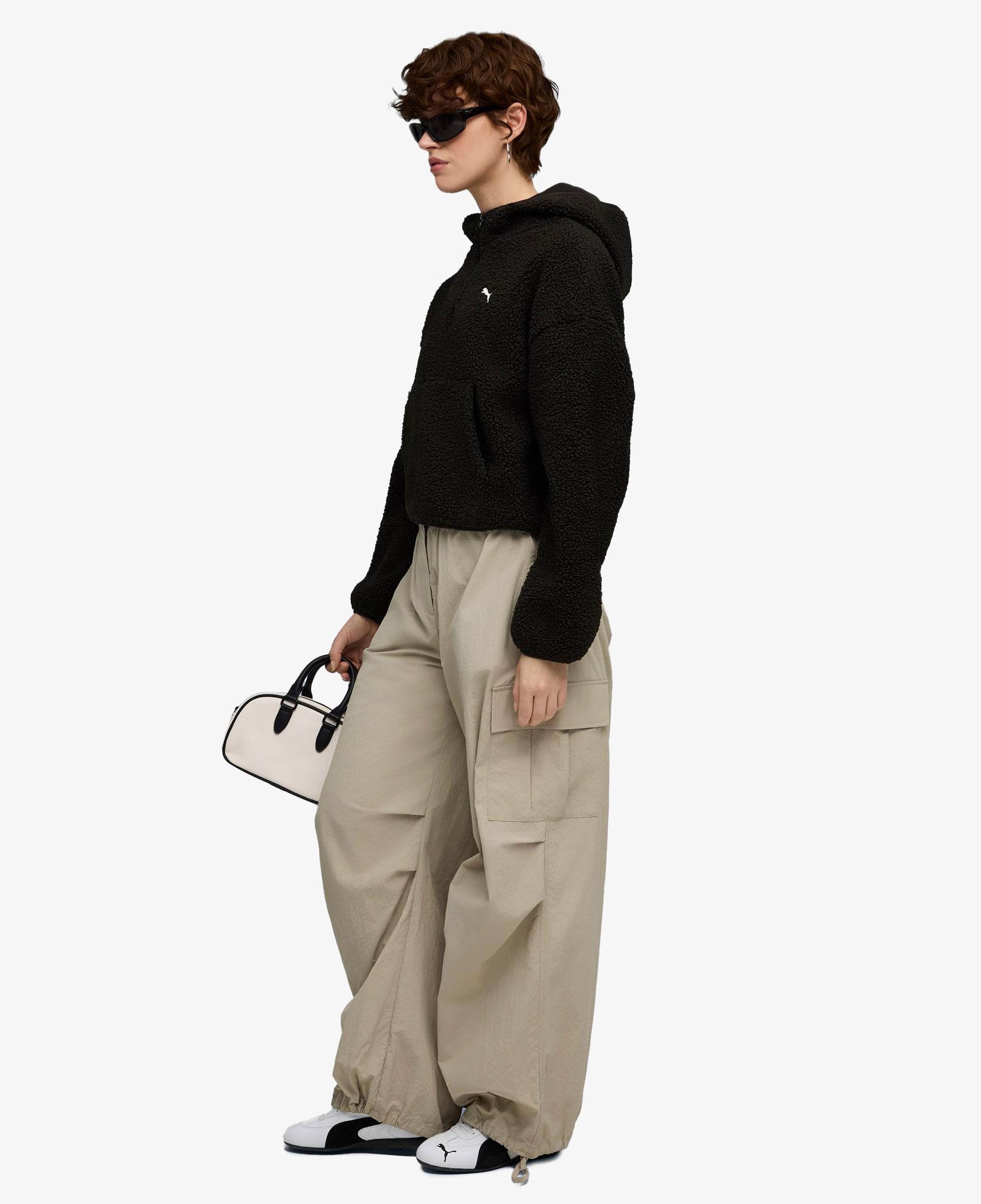 Puma Wardrobe Essential Polar FL  Kadın Siyah Sweatshirt
