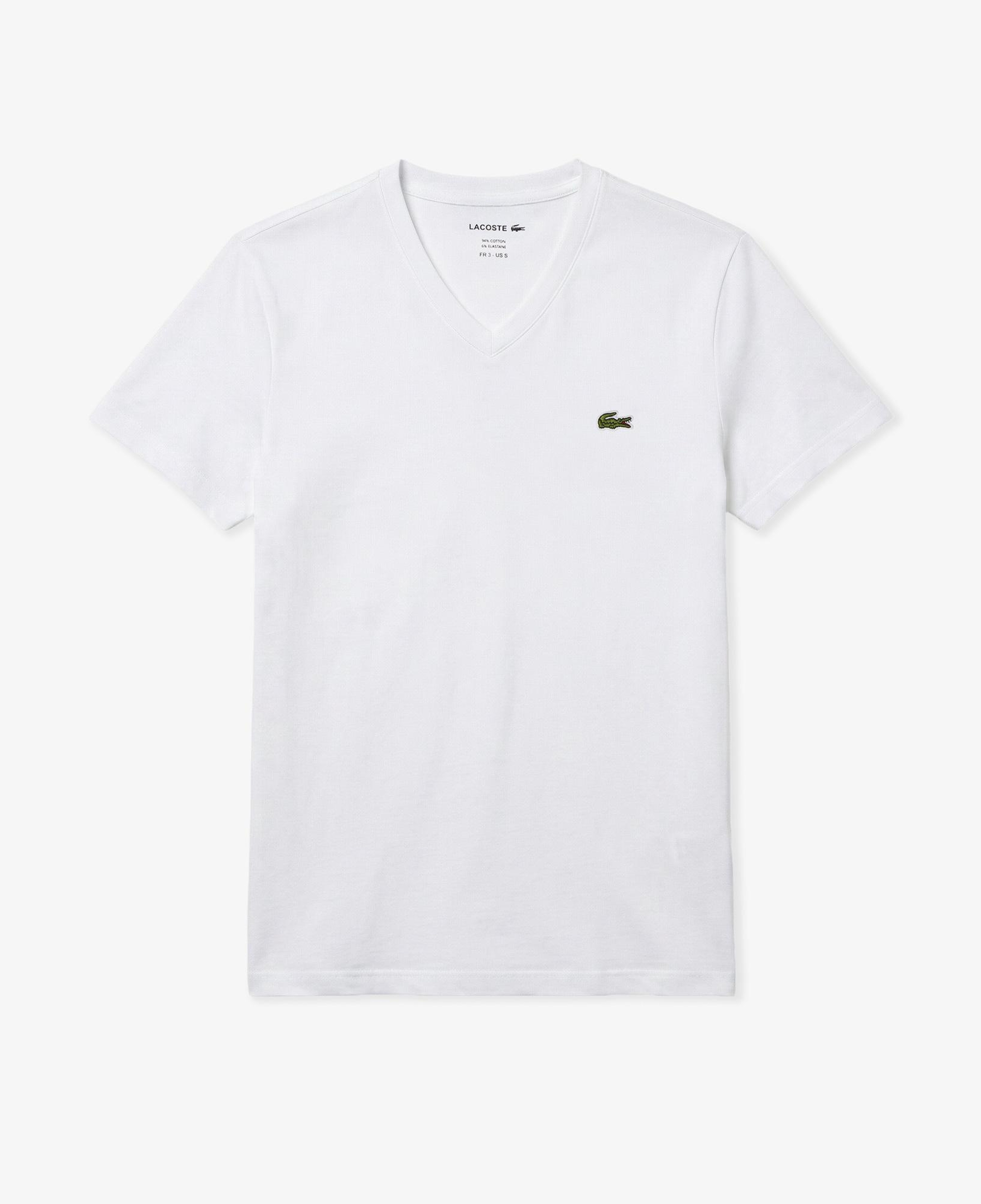 Lacoste Erkek Slim Fit V Yaka Beyaz T-Shirt