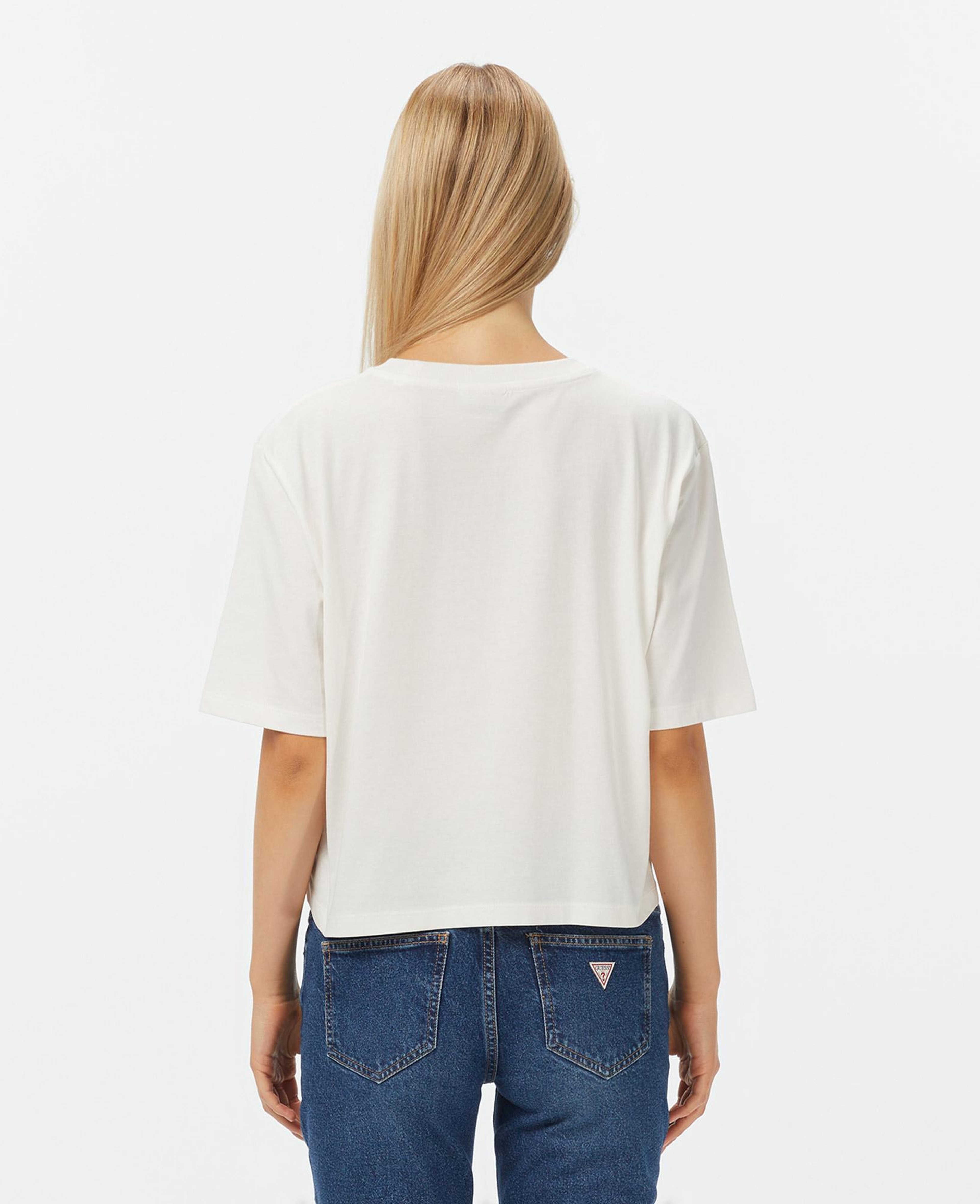 Guess Gloria Boxy Fit Kadın Beyaz T-Shirt
