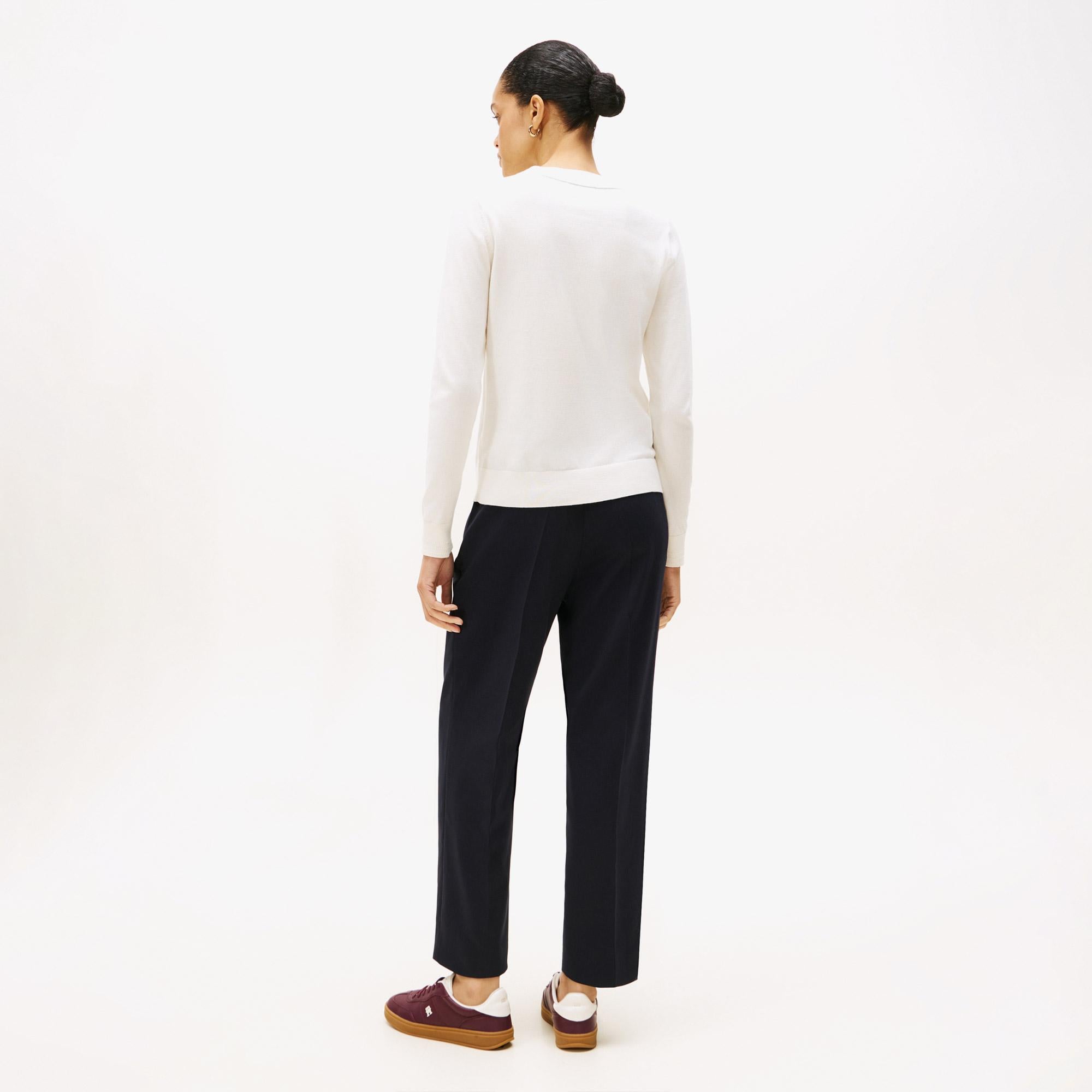 Tommy Hilfiger Stitch Kadın Beyaz Kazak