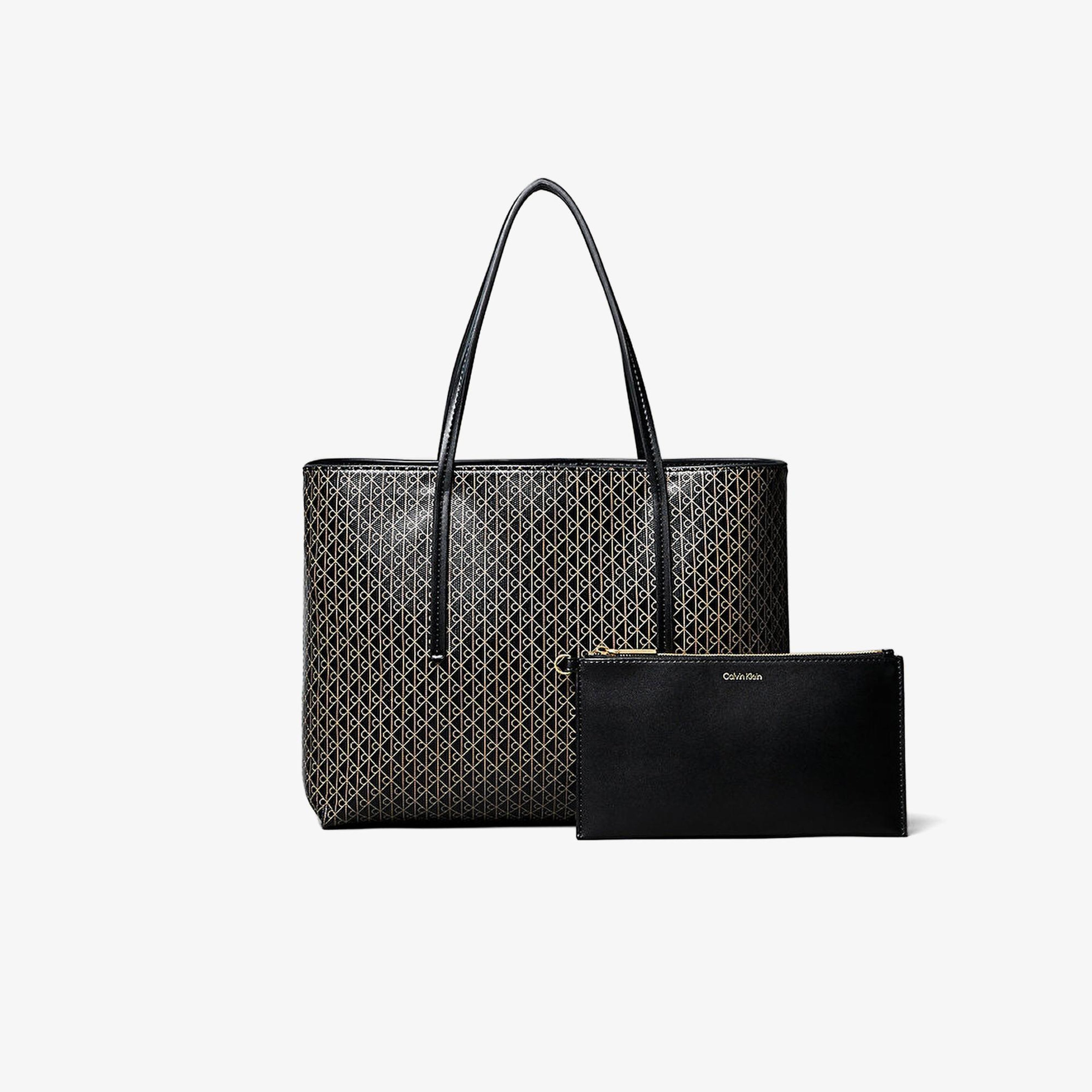 Calvin Klein Emblem Pouch Kadın Siyah Tote El Çantası