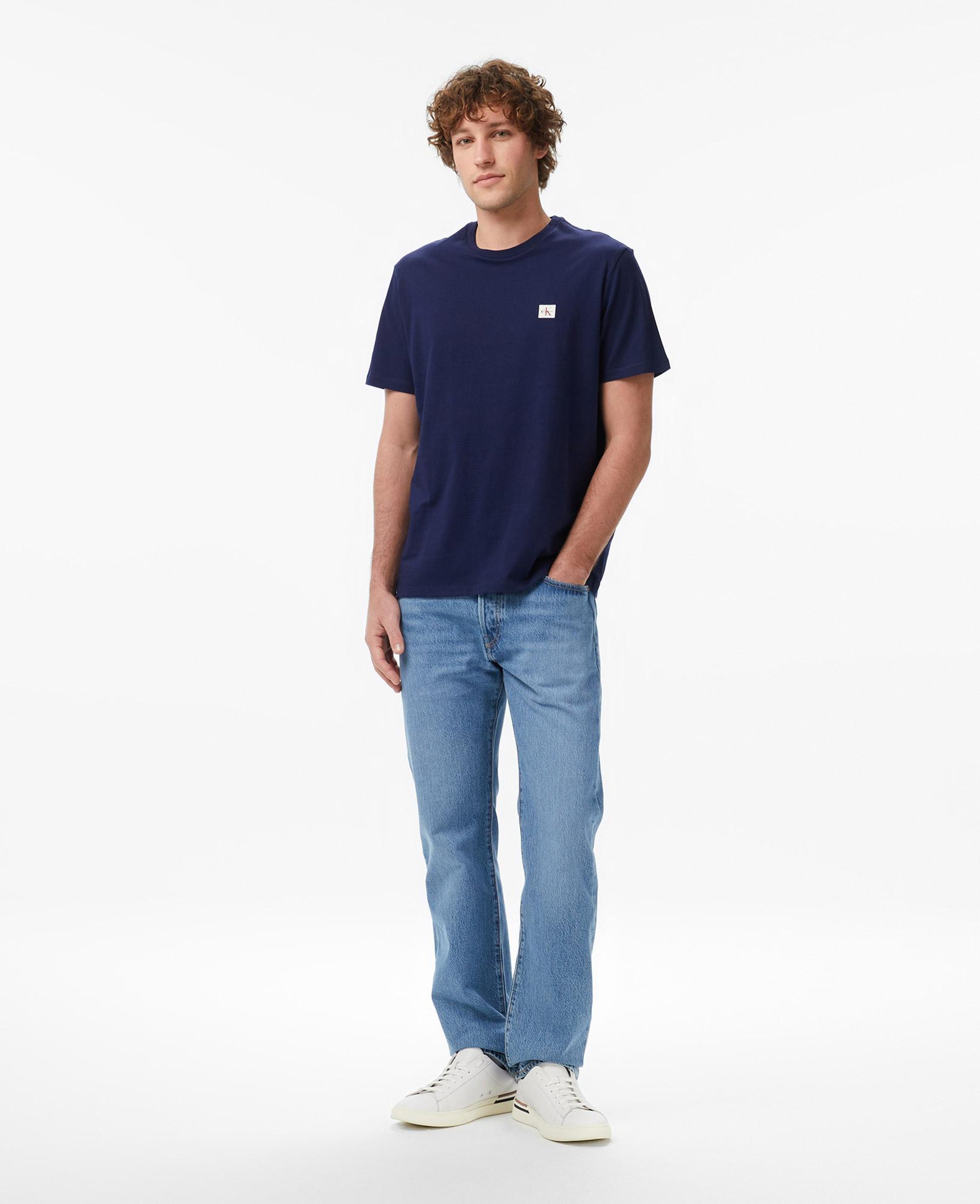 Calvin Klein Badge 30S Classic  Erkek Mavi T-Shirt