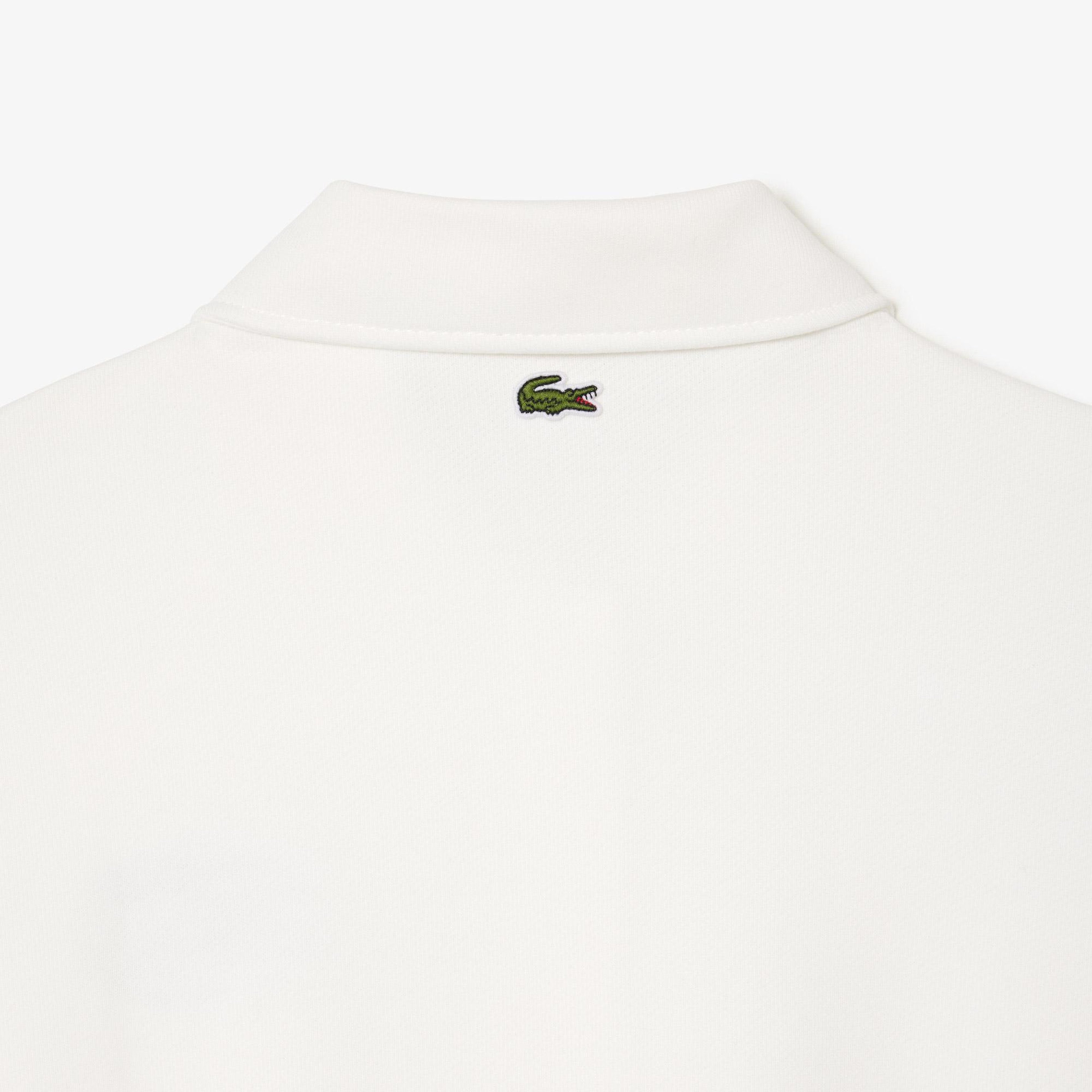 Kadın Polo Yaka Beyaz Sweatshirt