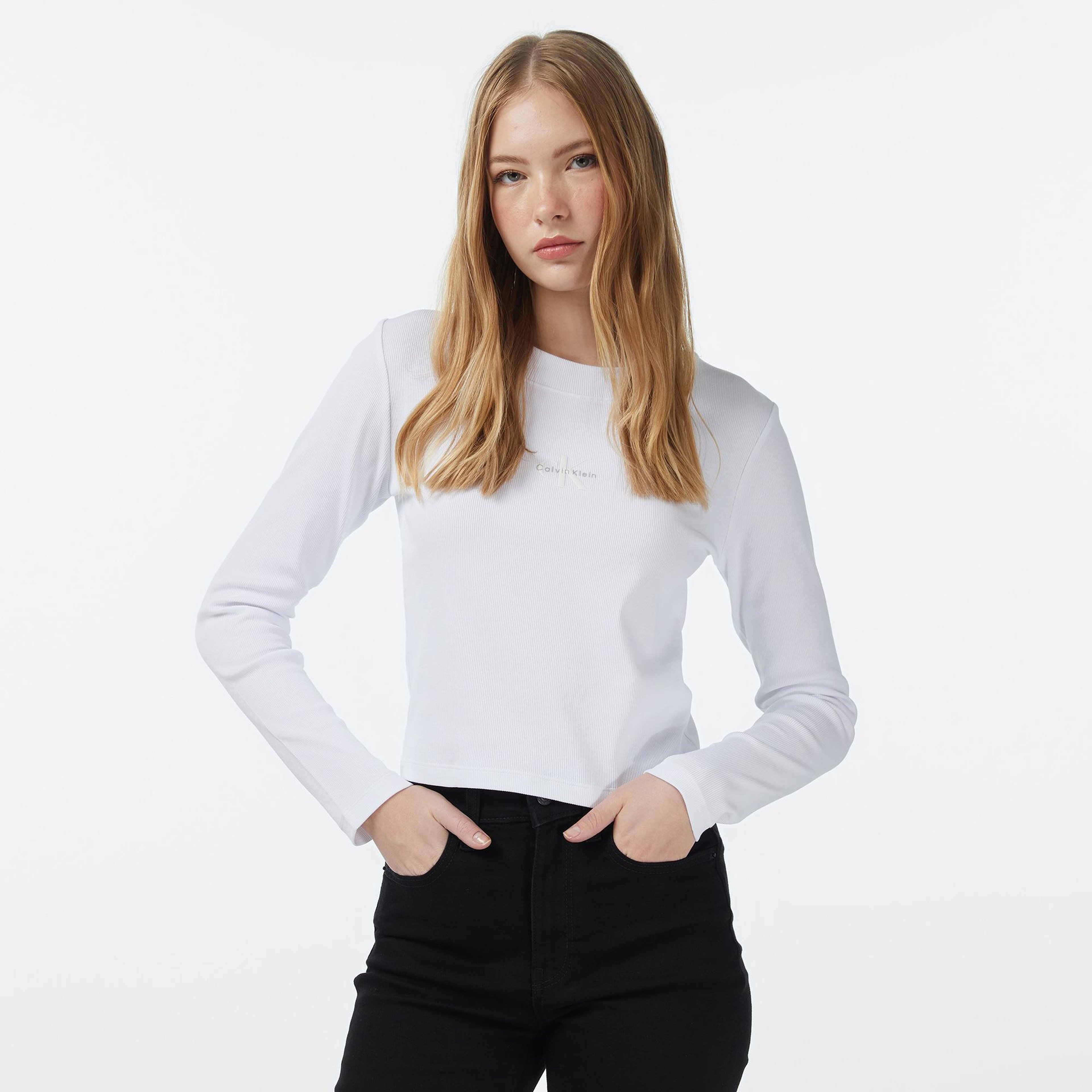 Calvin Klein Monologo Baby Kadın Beyaz T-Shirt