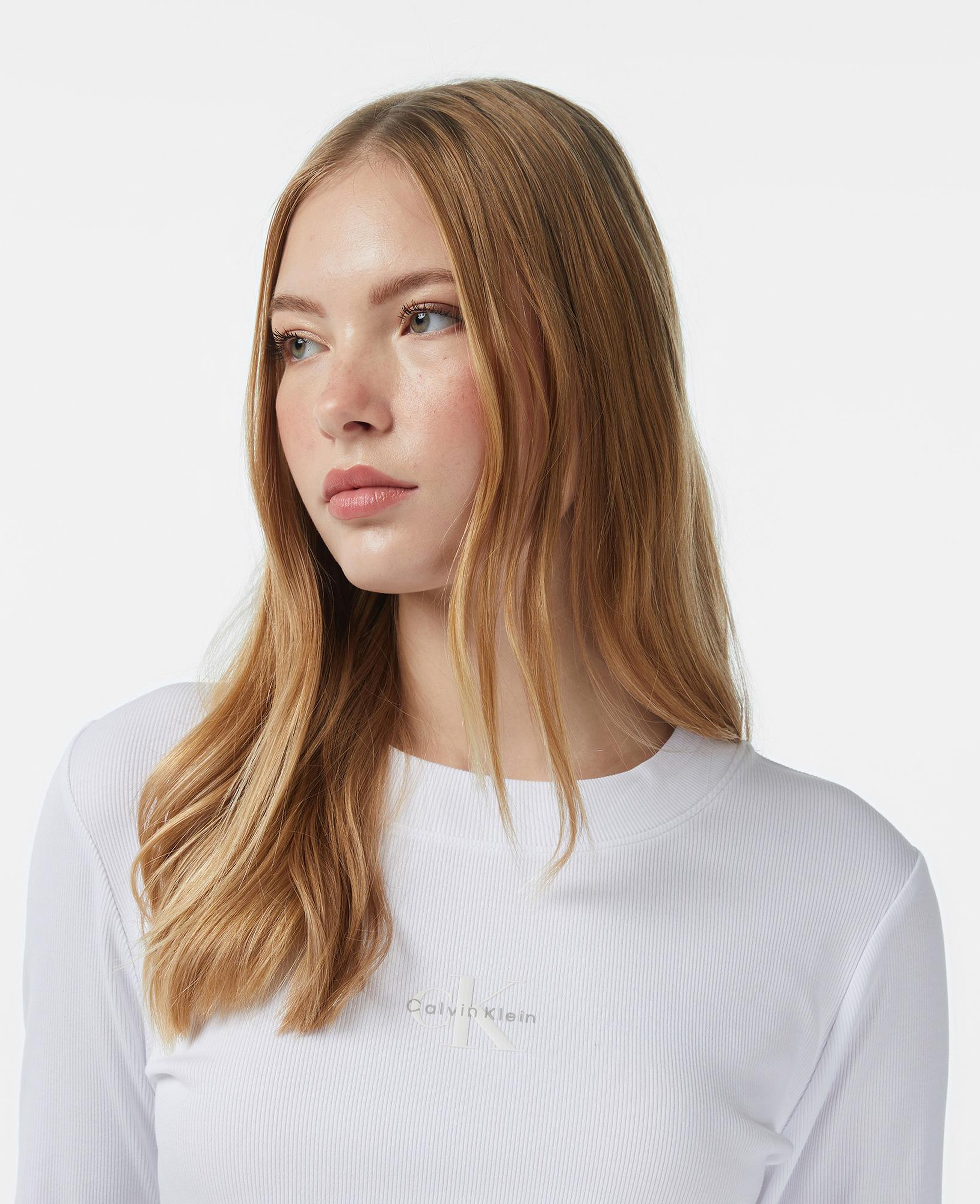 Calvin Klein Monologo Baby Kadın Beyaz T-Shirt
